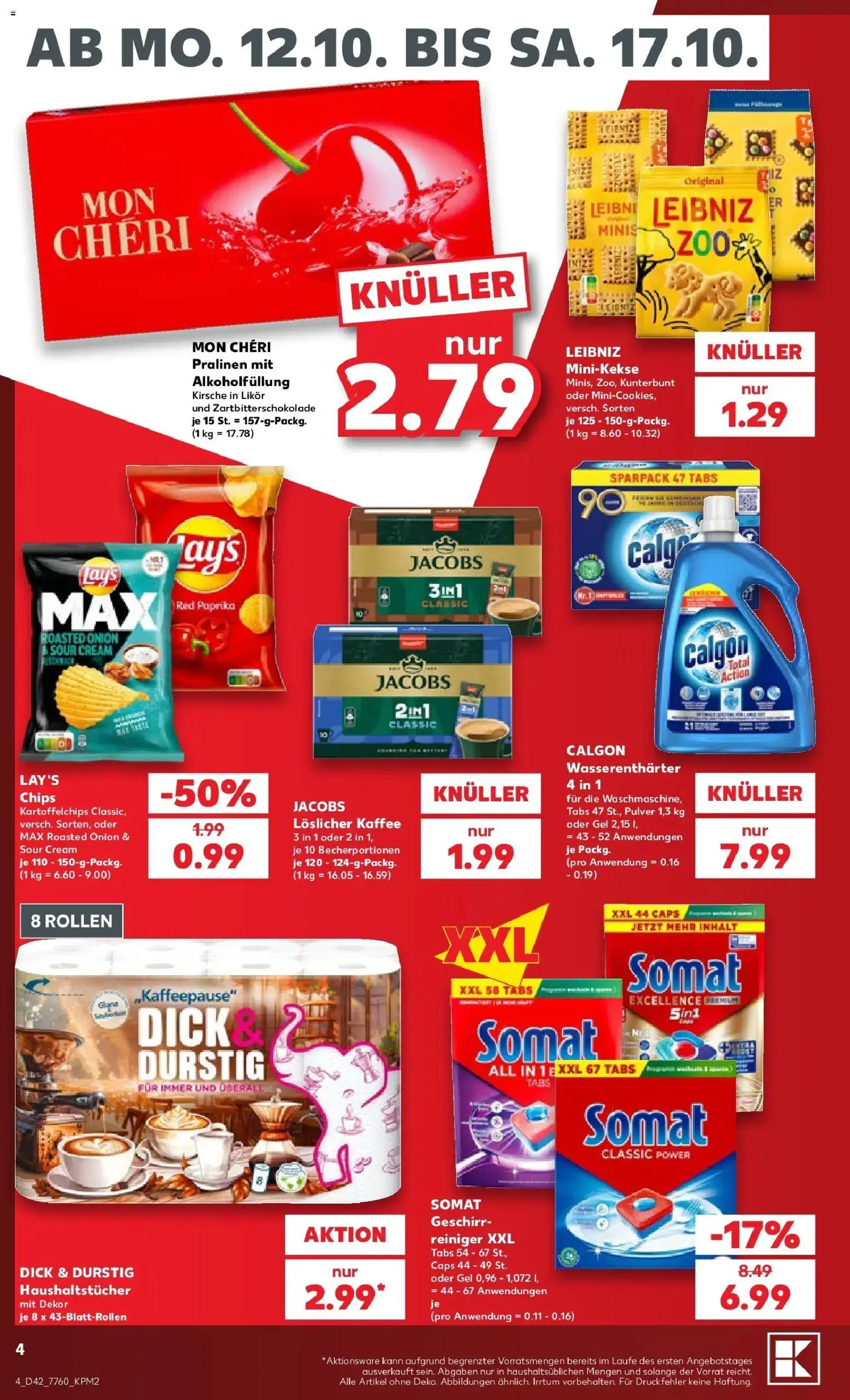 Vorschau von dem Prospekt des Geschäftes Kaufland, gültig ab dem 12.10.2026 - Kaffee, Chips, Paprika, Likör, Mon cheri, Löslicher Kaffee