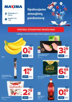 MAXIMA parduotuvės leidinio MAXIMA leidinys - Ypatingi atidarymo pasiūlymai atsinaujinusioje parduotuvėje Mindaugo g. 11, Vilniuje galiojančio nuo 2026.05.11 peržiūra