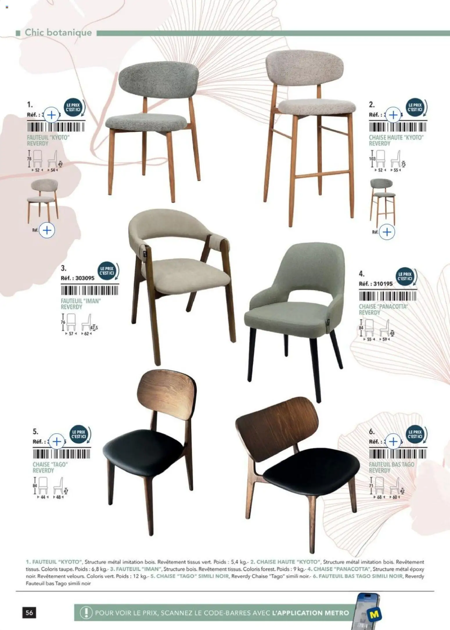 Prévisualisation de Terrasse&salle Collection 2026 du magasin METRO formulaire valide 09/01/2026 - Fauteuil, Chaise, Chaise haute, Poids