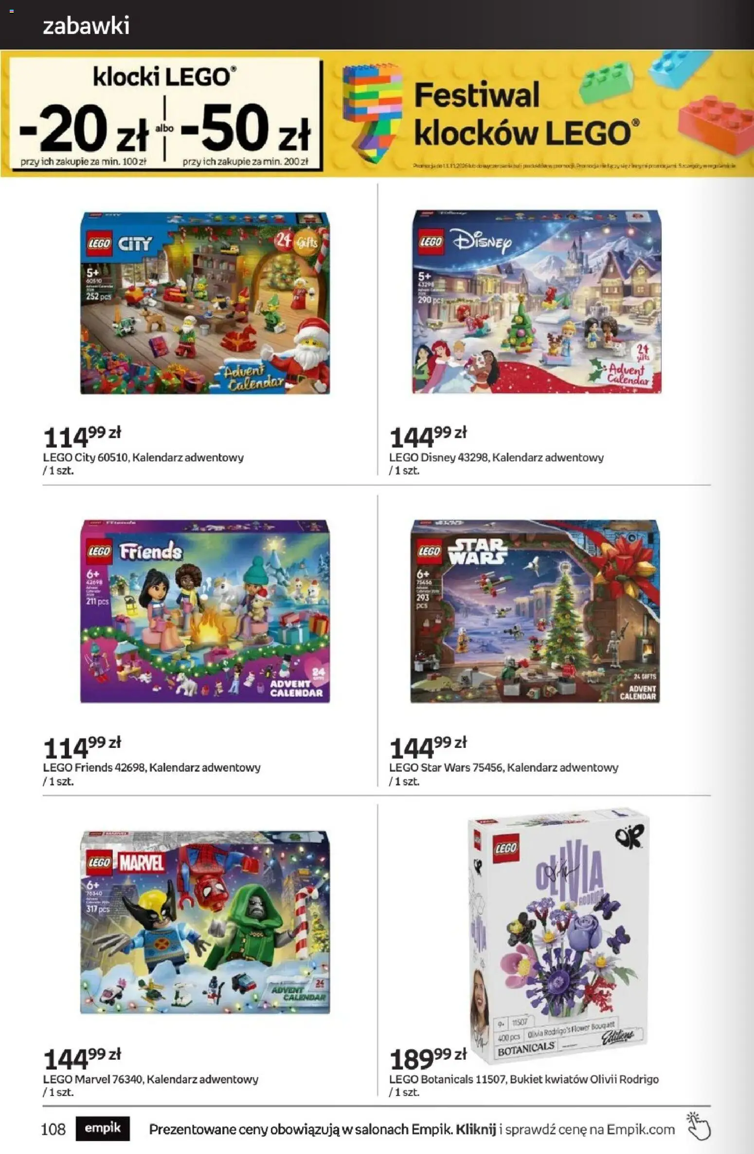 Pogląd gazetki "Empik Black Weeks" ze sklepu Empik ważnej od 28.10.2026 - Lego, Kalendarz, Kalendarz adwentowy, Zabawki, LEGO Friends