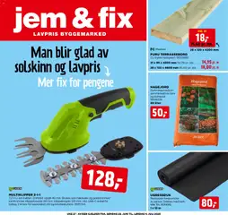 Forhåndsvis Jem & Fix kundeavis fra butikk Jem & Fix gyldig fra 27/06/2026