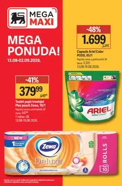 Pregled Mega Maxi kataloga - važi od 13.08.2026