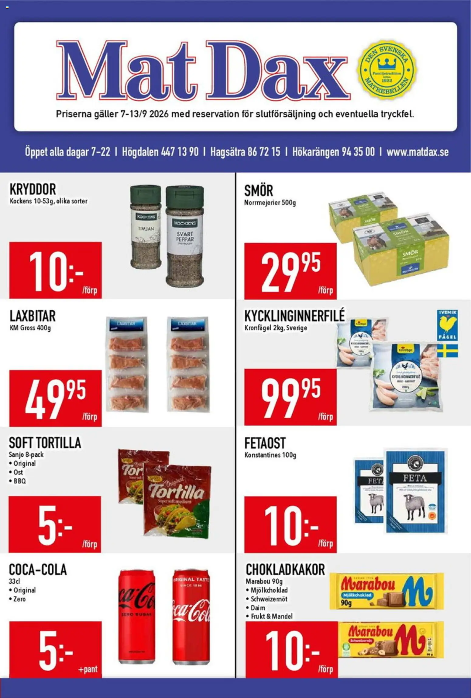 Förhandsgranska reklamblad Matdax erbjudanden från butik Matdax gäller från 14/09/2026