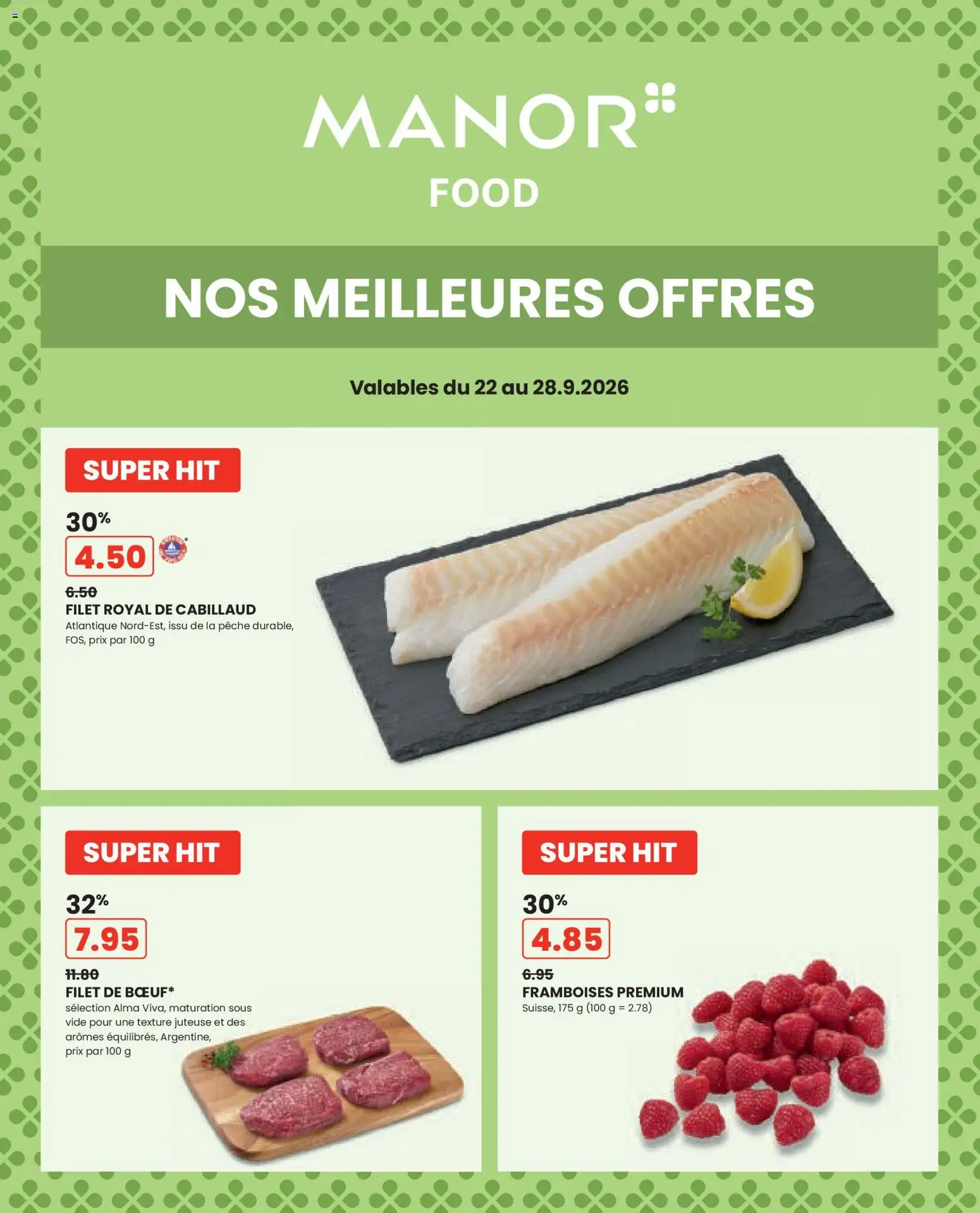 Vorschau des Merkblatts Manor aktionen FR vom Shop Manor gültig von 22.09.2026 bis 28.09.2026