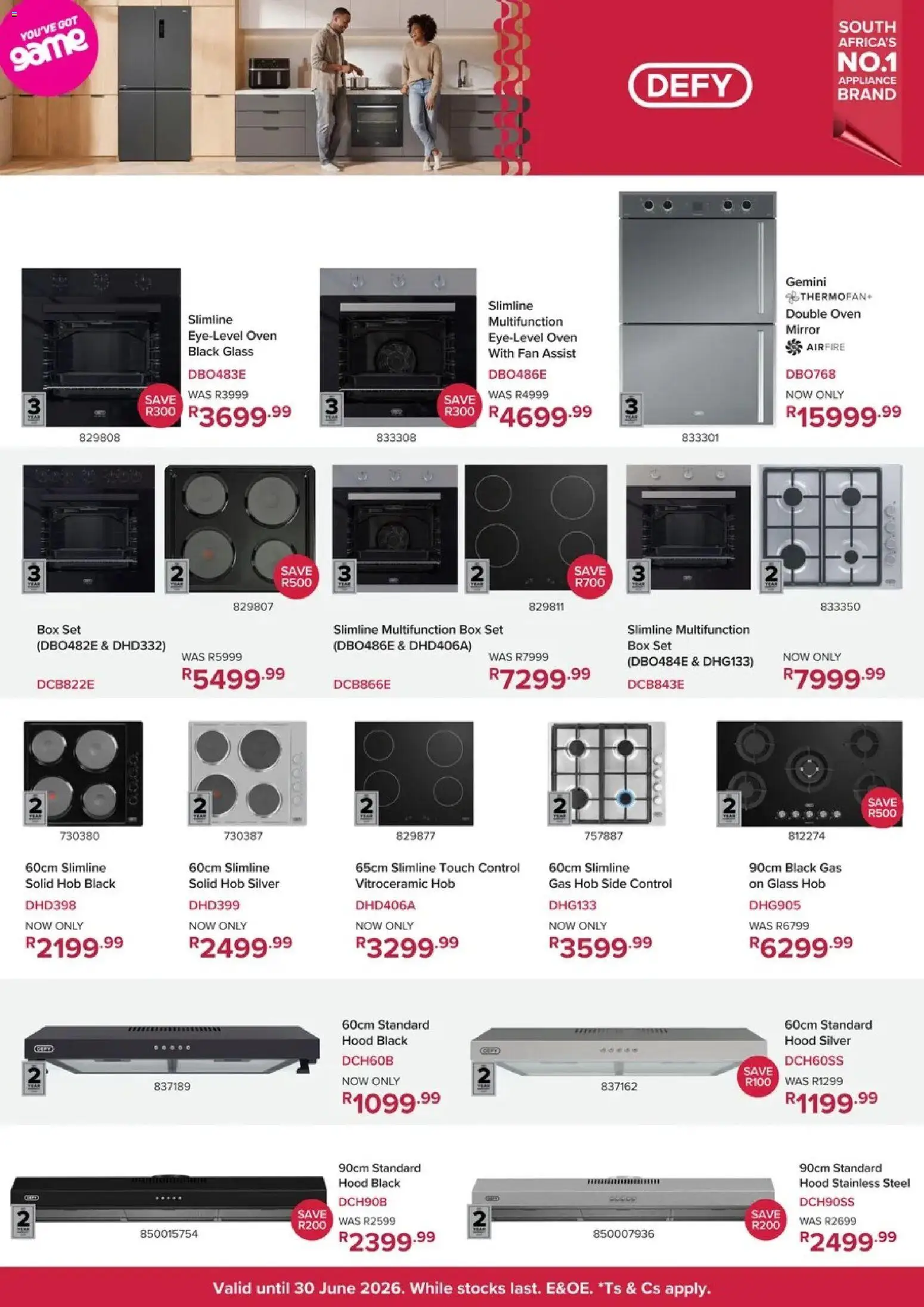 Preview of Game Game - Defy valid 26/06/2026 - Game, Fan, Box, Mirror, Oven, Hob