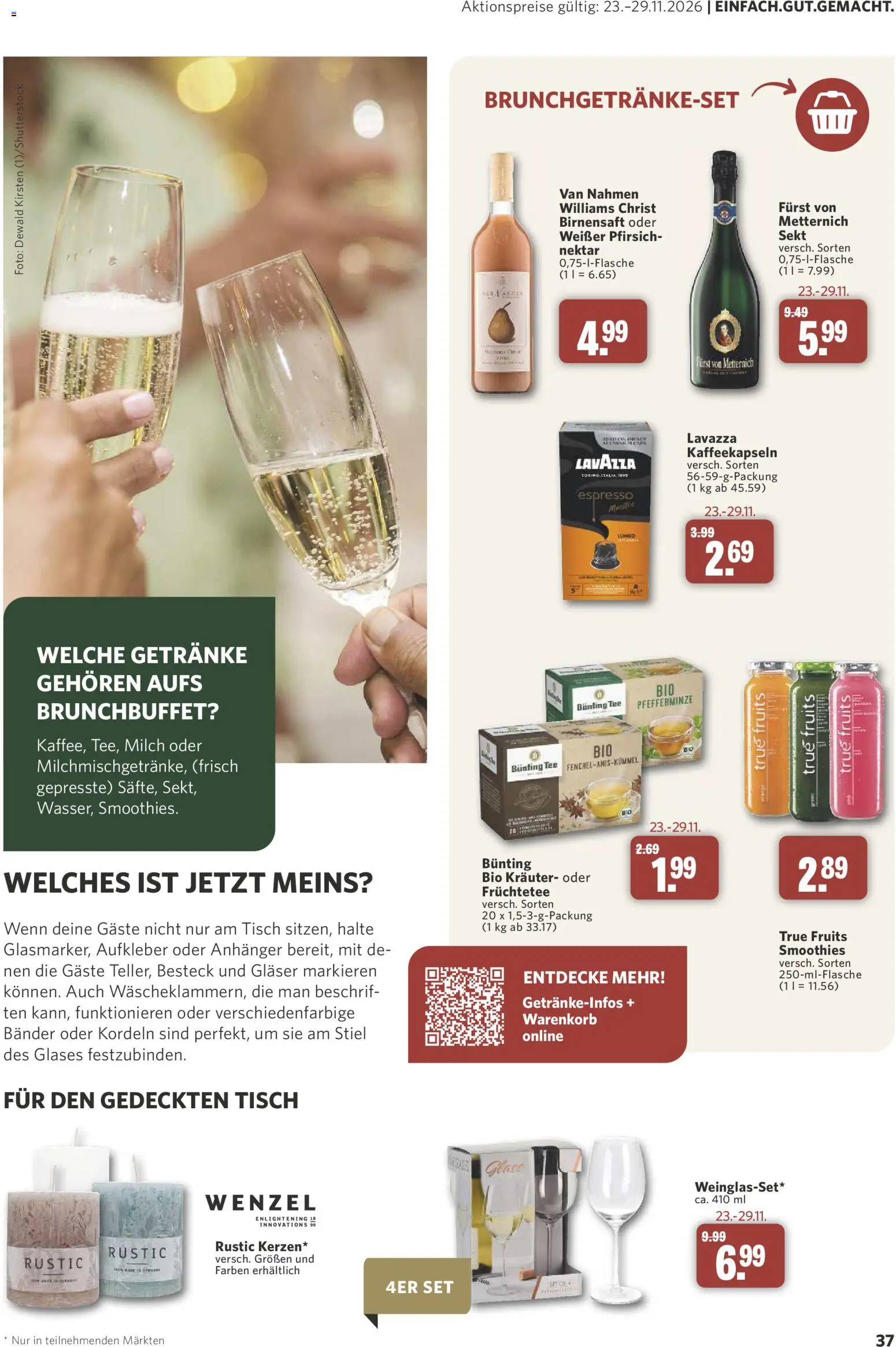 Vorschau von dem Prospekt des Geschäftes Combi, gültig ab dem 31.10.2026 - Tee, Milch, Pfirsich, Lavazza, Tisch, Sekt, Früchtetee, Furst von metternich