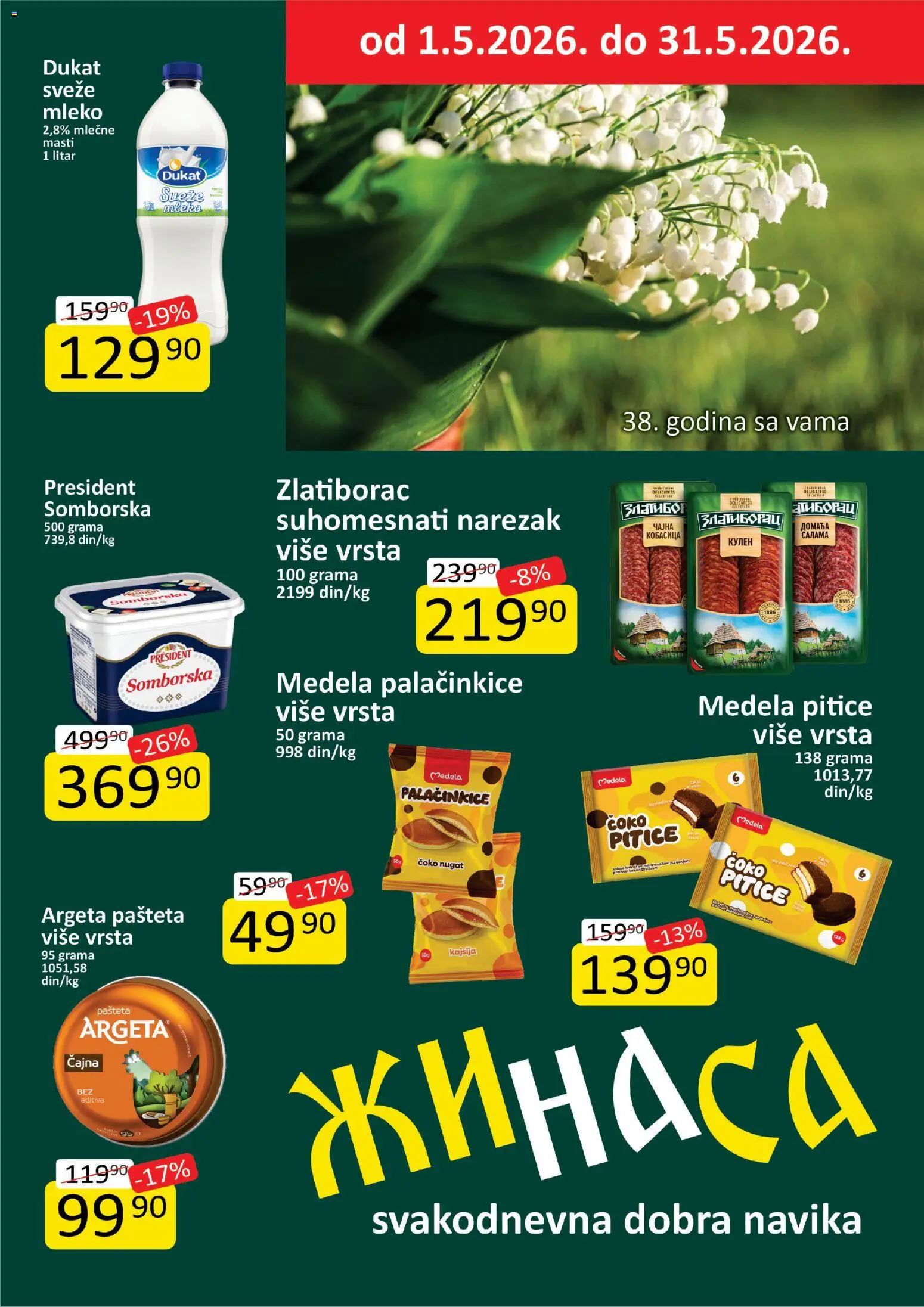 Pregled ŽINASA kataloga - važi od 01.05.2026 - Pivo, Kobasica
