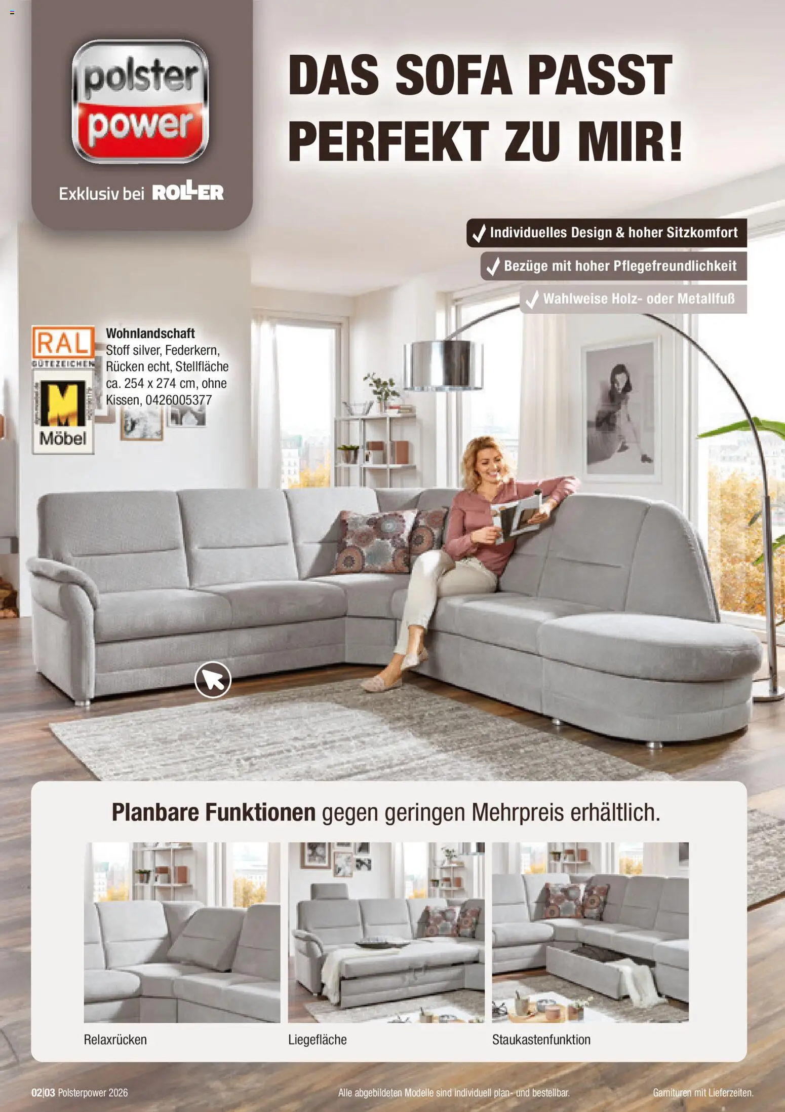 Vorschau von dem Prospekt des Geschäftes Roller, gültig ab dem 30.08.2026 - Sofa, Wohnlandschaft