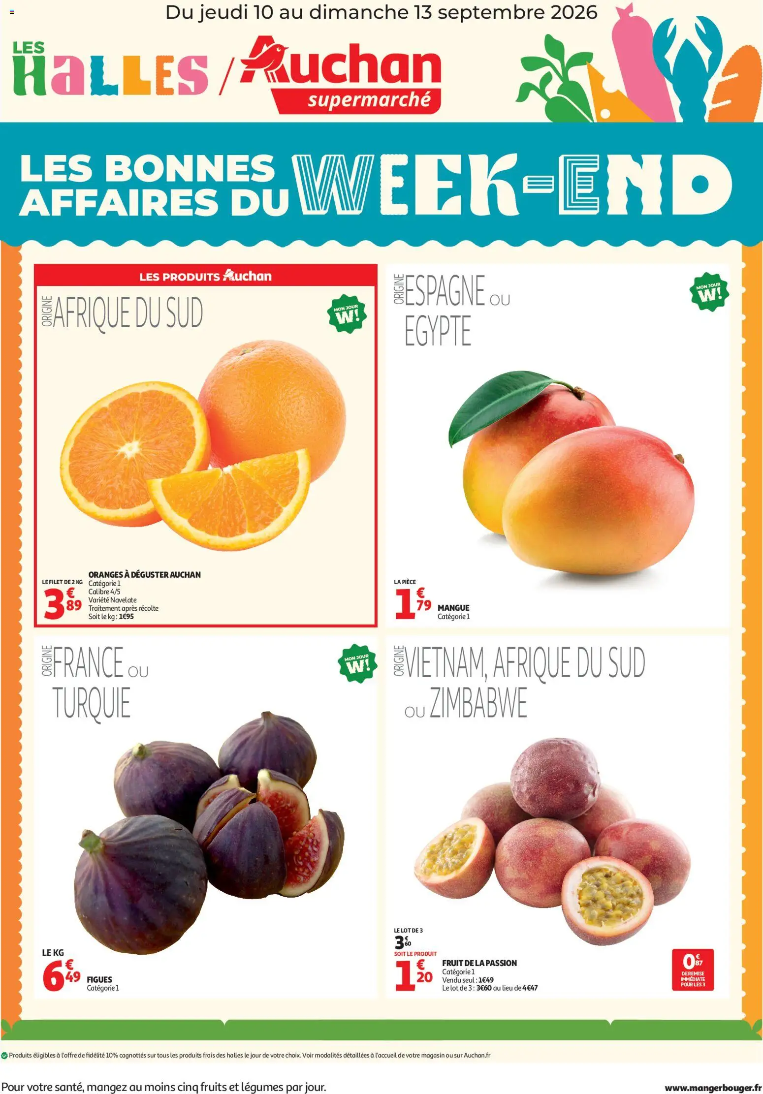 Voorbeeld van Auchan Les bons plan du week end dans votre super van winkel Auchan geldig vanaf 10/09/2026