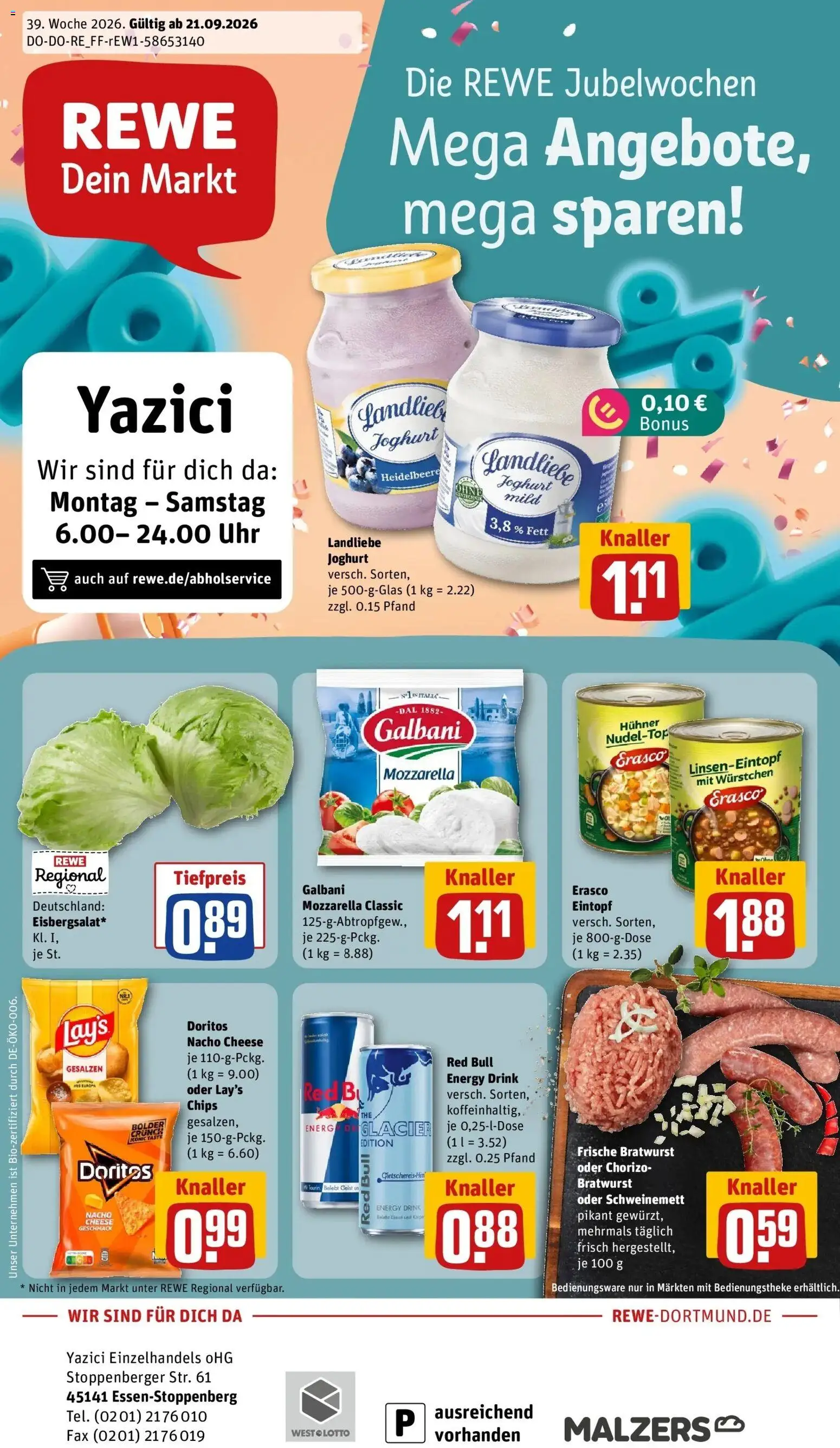 Vorschau von dem Prospekt des Geschäftes Rewe, gültig ab dem 21.09.2026