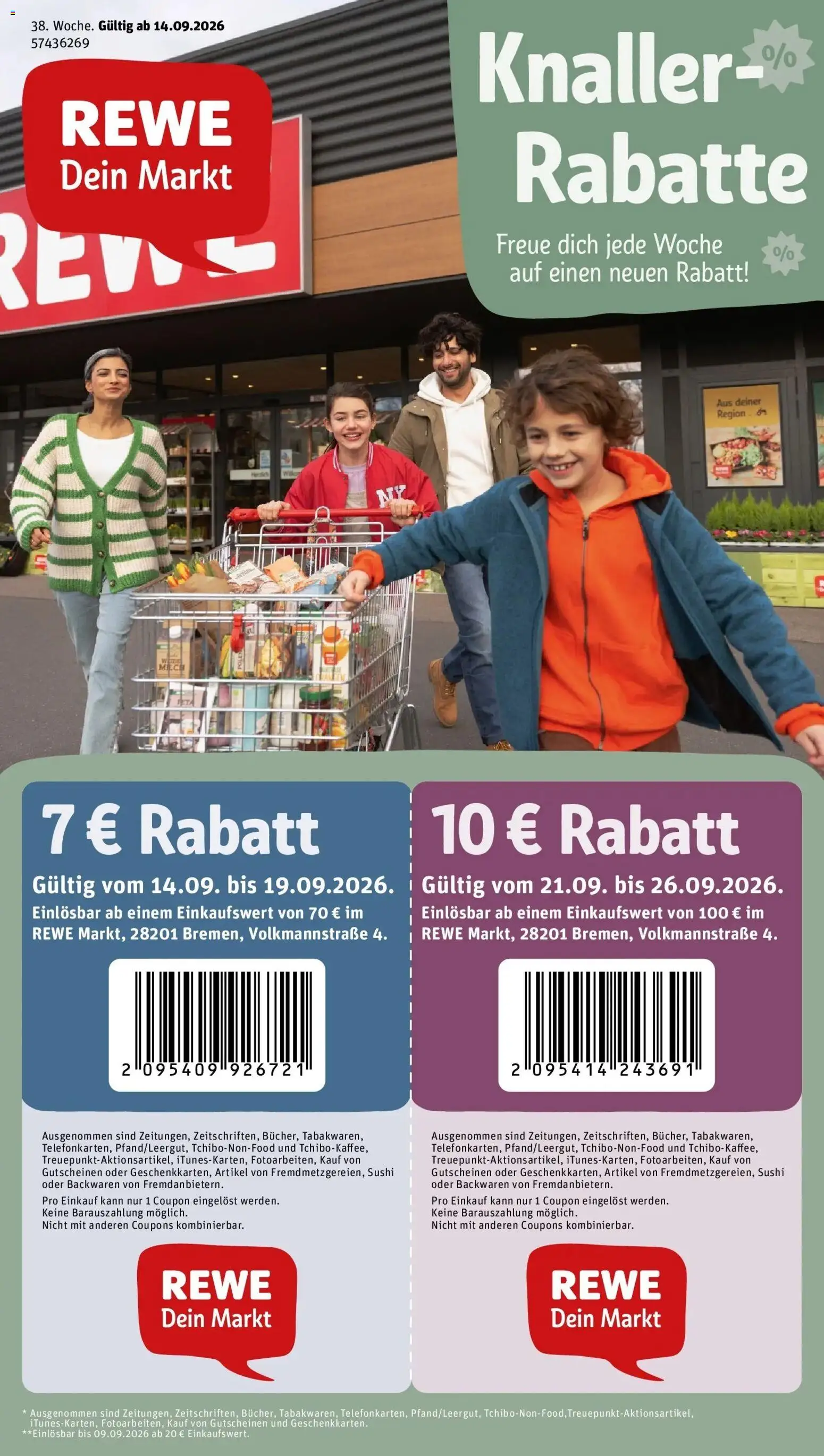 Vorschau von dem Prospekt des Geschäftes Rewe, gültig ab dem 14.09.2026