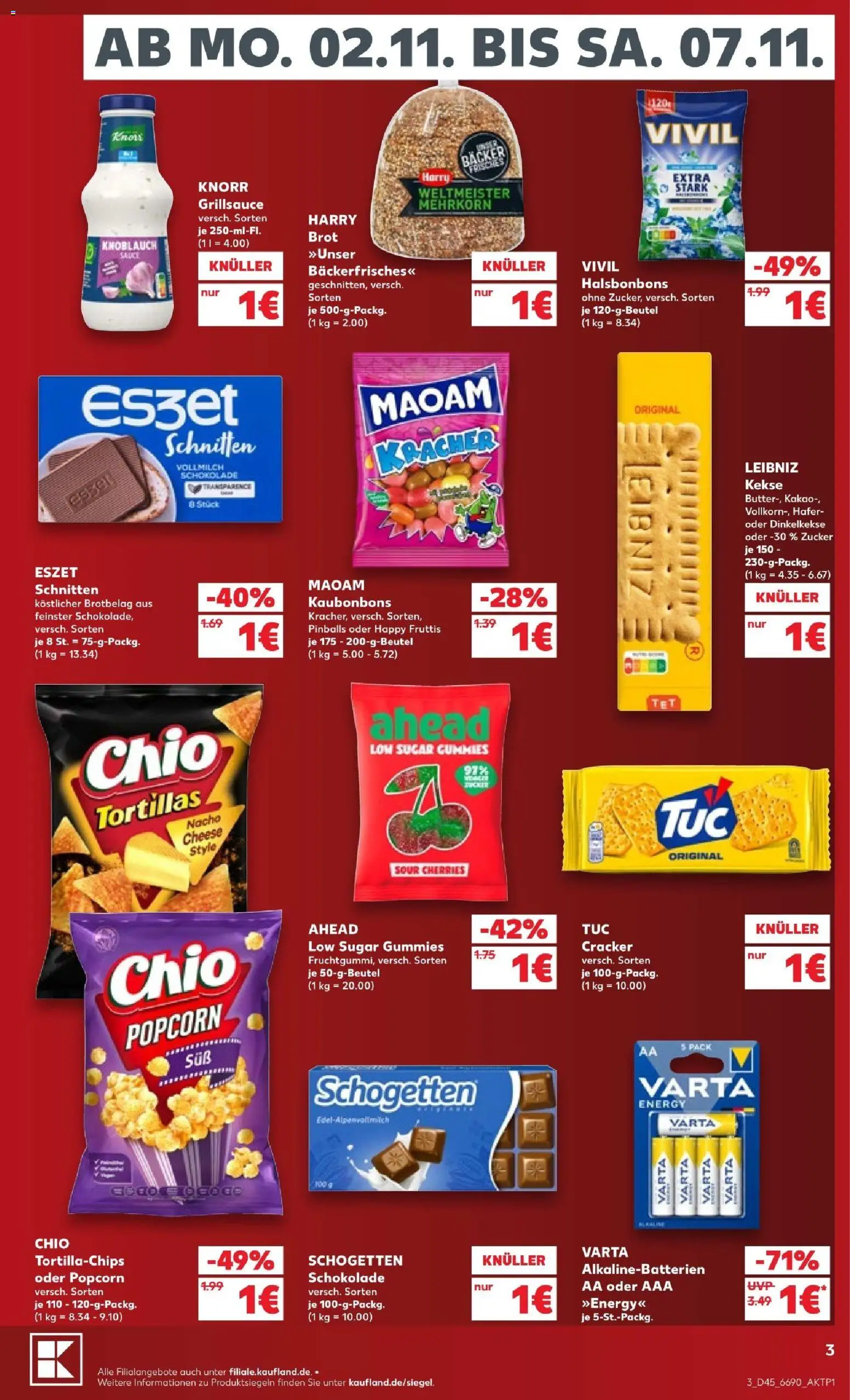Vorschau von dem Prospekt des Geschäftes Kaufland, gültig ab dem 31.10.2026 - Schokolade, Tortillas, Popcorn, Zucker, Kekse, Energy, Knorr, Schogetten