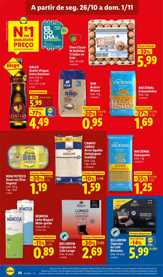 Novo folheto Lidl a partir de 26/10