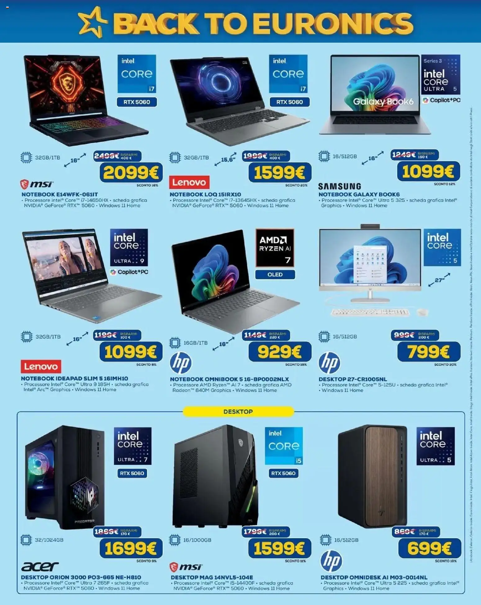 Anteprima dell'opuscolo Euronics volantino Torino dal negozio Euronics valido da 20/08/2026 - Samsung, Notebook