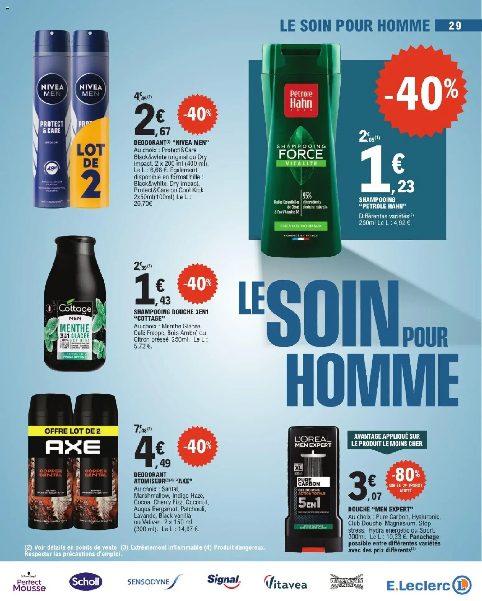 Prévisualisation de E.Leclerc Beaute automne du magasin E.Leclerc formulaire valide 01/09/2026 - Café, Gel douche, Douche, Citron, Mousse, Shampooing, Scholl, Menthe