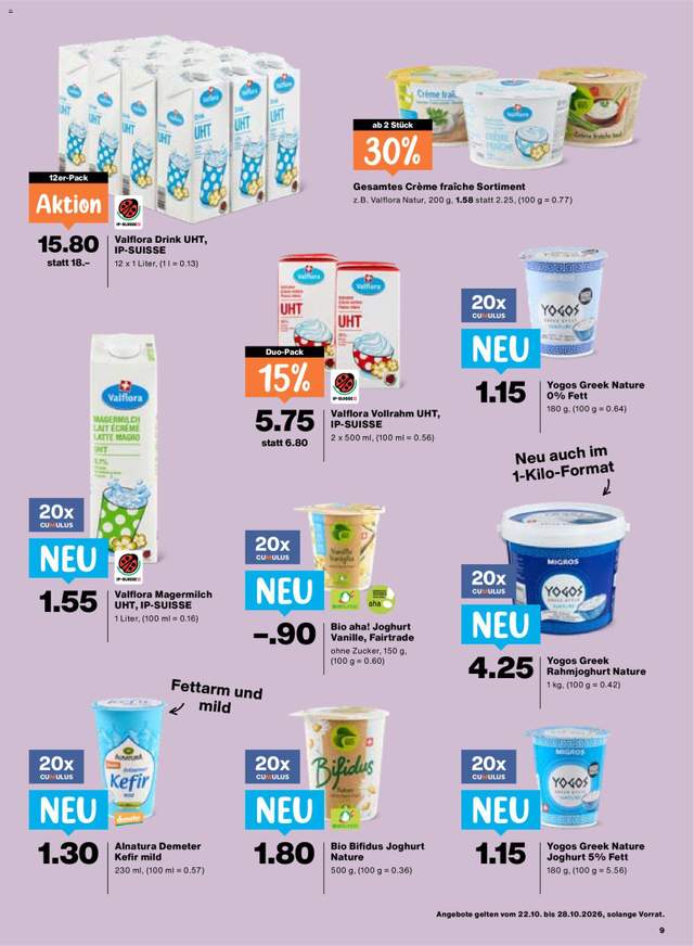 Neue Migros Aktionen ab 22.10.