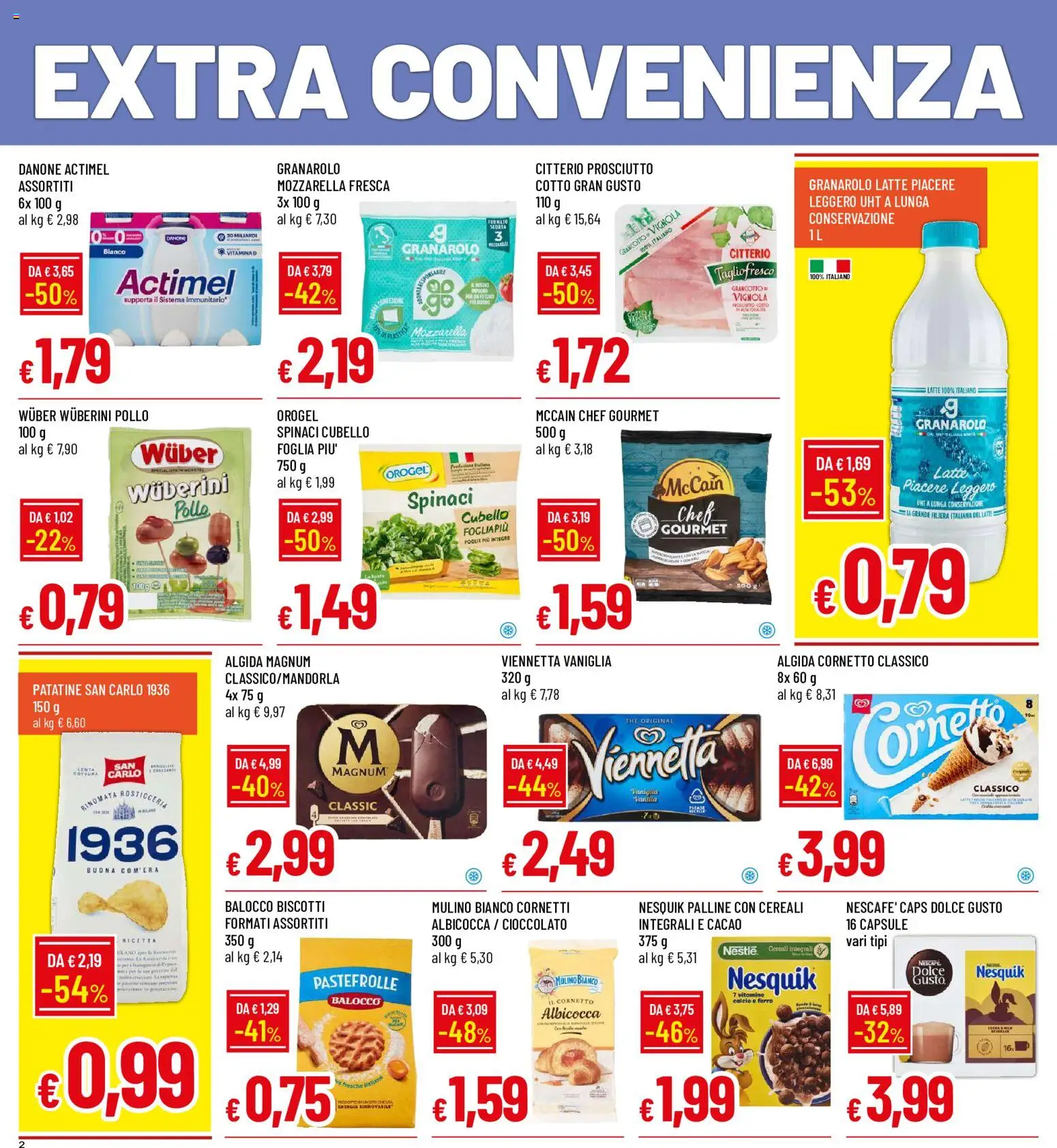 Anteprima dell'opuscolo Famila volantino Iper dal negozio Famila valido da 29/10/2026 - Pollo, Mozzarella, Cornetto, Patatine, Ferro, Spinaci, Magnum, Vaniglia