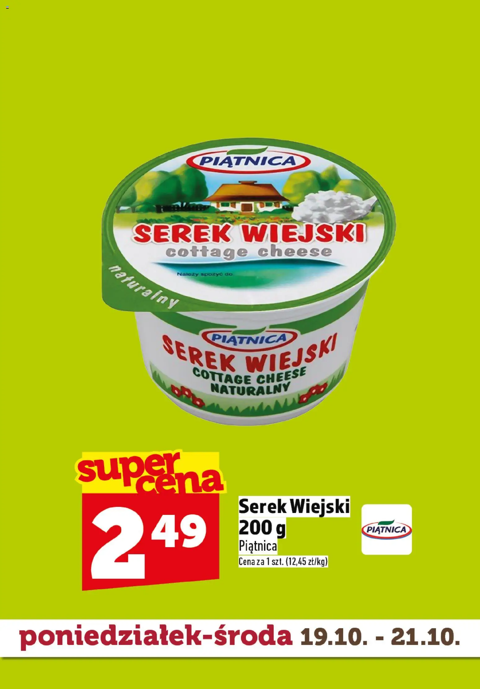 Pogląd gazetki "Topaz gazetka - Superstart tygodnia" ze sklepu Topaz ważnej od 19.10.2026 - Serek wiejski, Piątnica, Serek