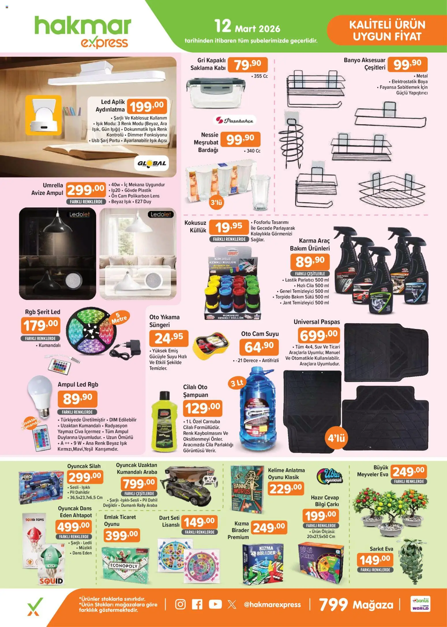 Hakmar Express Hakmar Express - Perşembe Aktüel Ürünler 12.03.2026 - Broşürünün önizlemesi - Oyuncak, Lastik, Ahtapot, Pil, Banyo, USB, Cam suyu, Parlatıcı