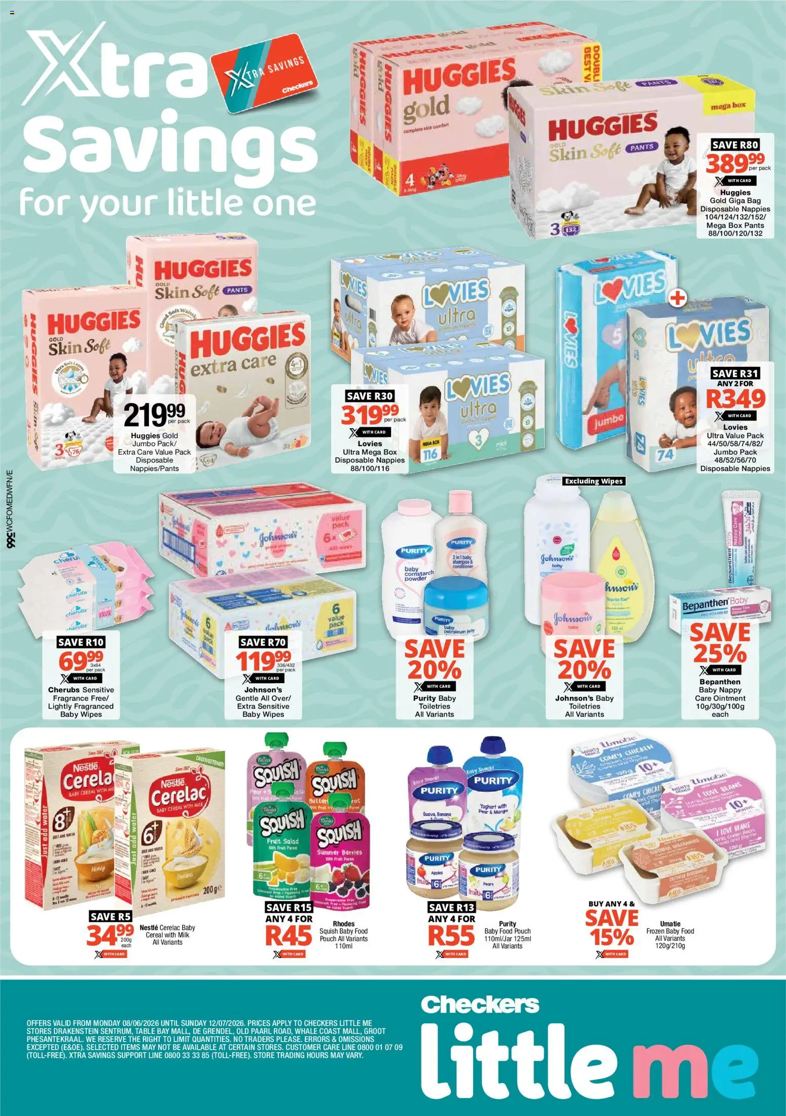 Preview of Checkers flyer valid from 08/06/2026 - Water, Butter, Salad, Yoghurt, Pears, Nappies, Conditioner, Table