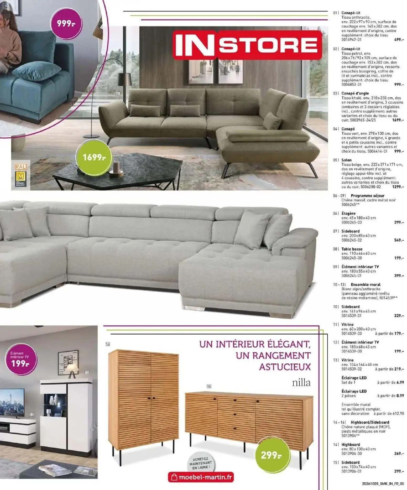 Prévisualisation de Möbel Martin: Offres hebdomadaires du magasin Möbel Martin formulaire valide 28/10/2026 - Table basse, Canapé, Décoration, Table, Surmatelas, Vitrine, Éclairage, Canapé d’angle