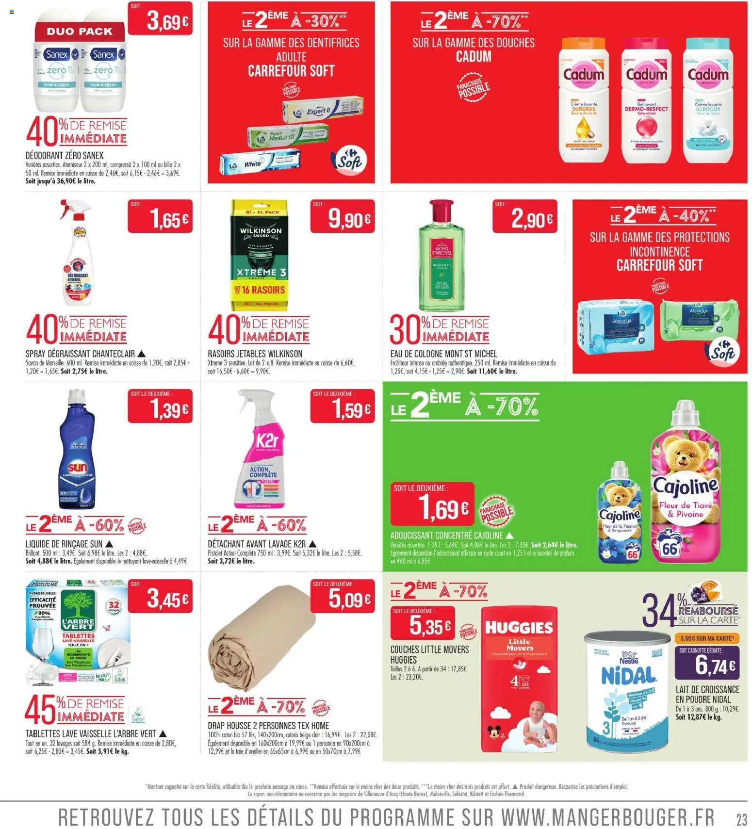 Prévisualisation de Match Supermarché prospectus du magasin Match Supermarché formulaire valide 01/09/2026 - Lait, Crème, Savon, Déodorant, Adoucissant, Cajoline, Liquide de rinçage, Rasoirs jetables