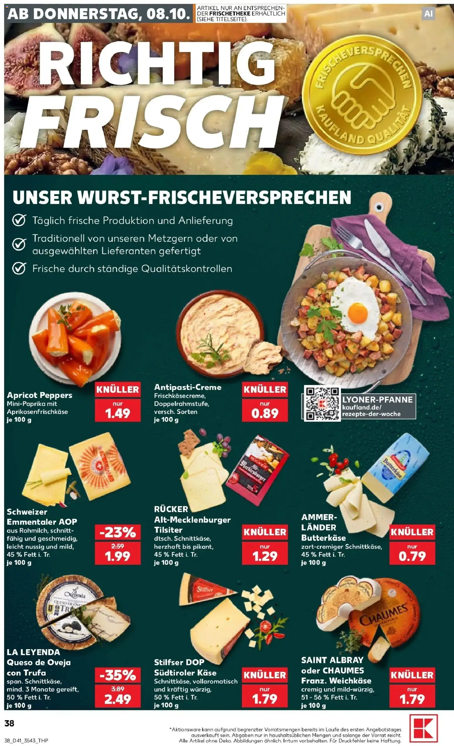Vorschau von dem Prospekt des Geschäftes Kaufland, gültig ab dem 08.10.2026 - Käse