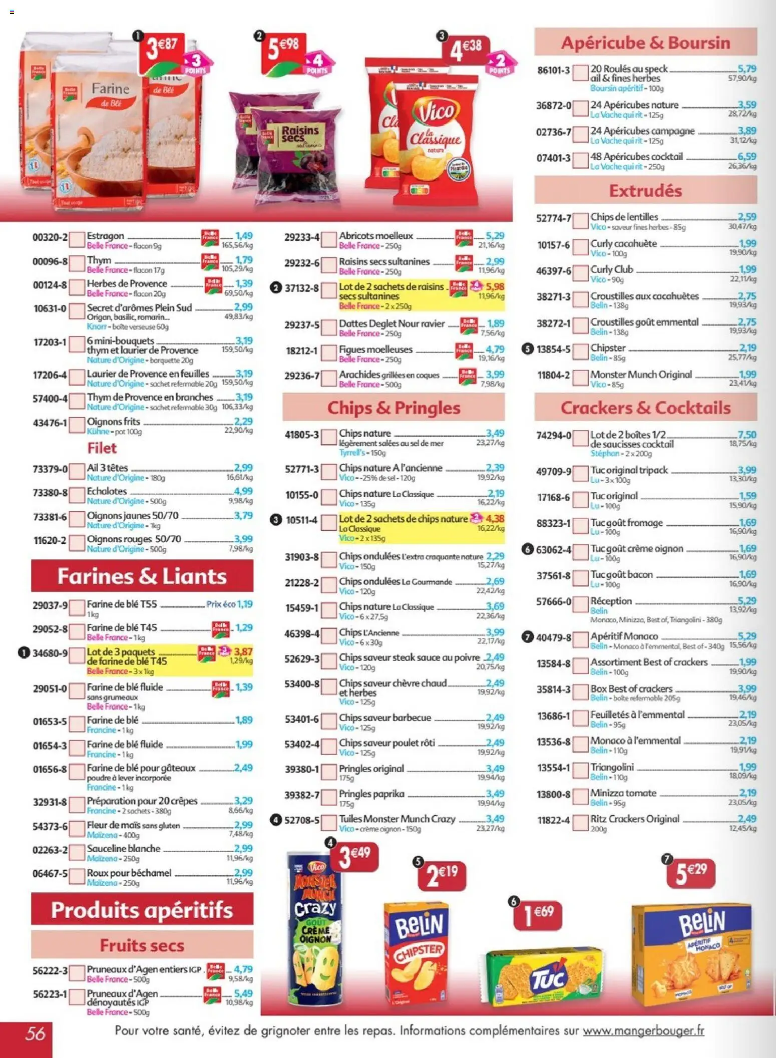 Prévisualisation de Maximo catalogue epicerie du magasin Maximo formulaire valide 24/08/2026 - Barbecue, Cacahuète, Échalotes, Apéritif, Crackers, Raisins secs, Herbes de provence, Farine de ble