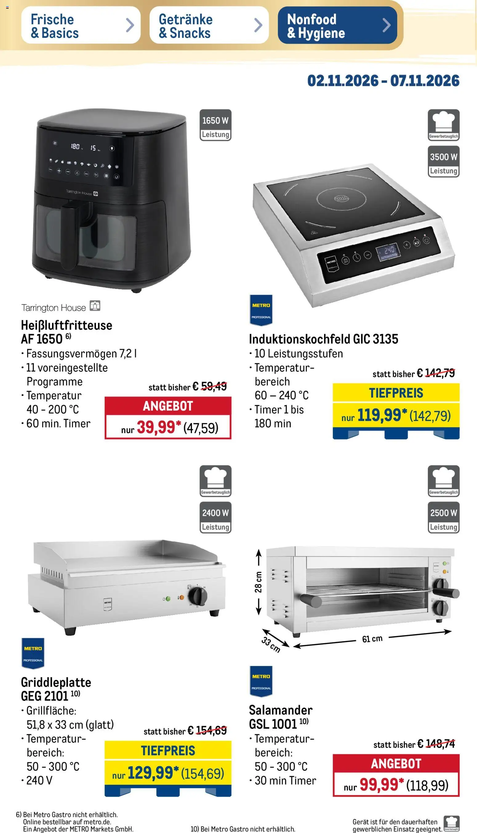 Vorschau von dem Prospekt des Geschäftes Metro, gültig ab dem 02.11.2026 - Heißluftfritteuse