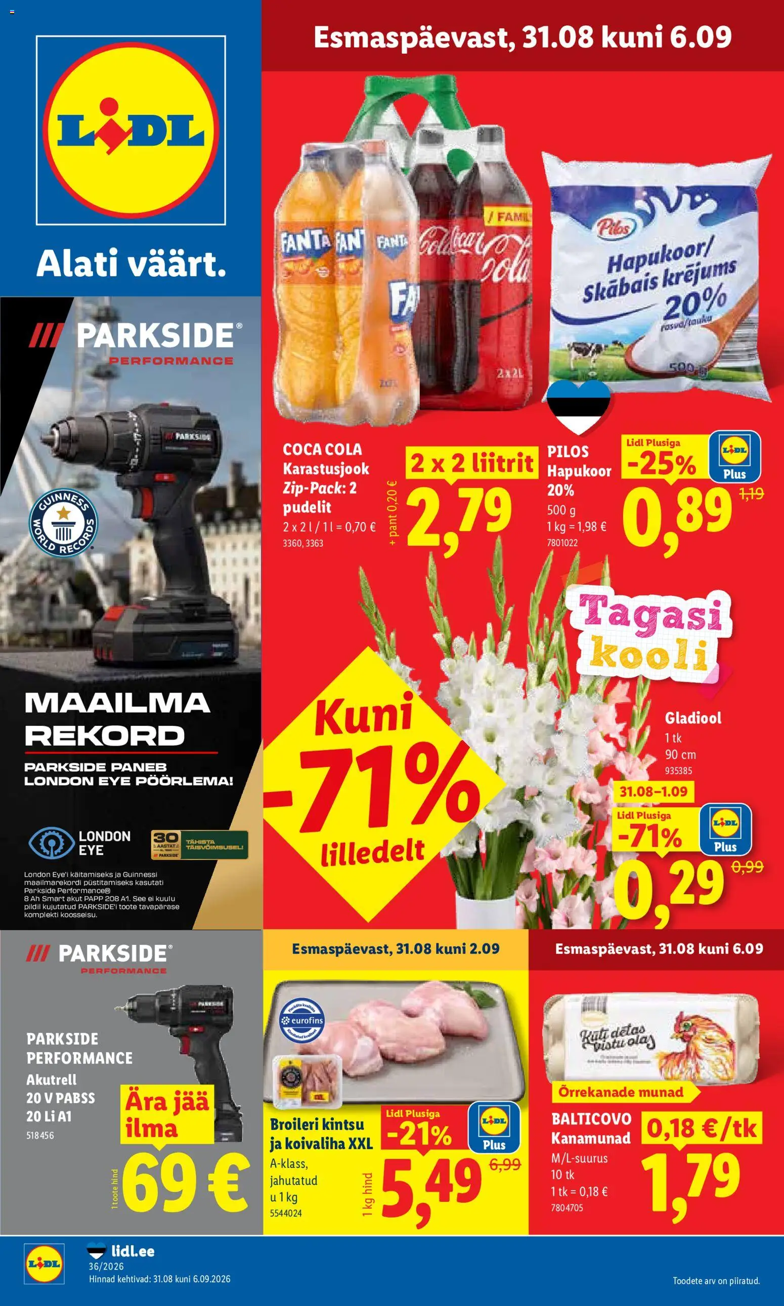 Lidl kliendilehe eelvaade alates 31.08.2026