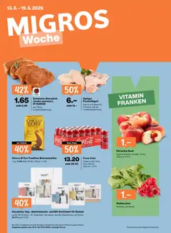 Vorschau des Merkblatts Migros aktionen vom Shop Migros gültig von 13.08.2026 bis 19.08.2026
