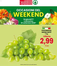 Anteprima dell'opuscolo Eurospar volantino Weekend dal negozio Eurospar valido da 17/09/2026