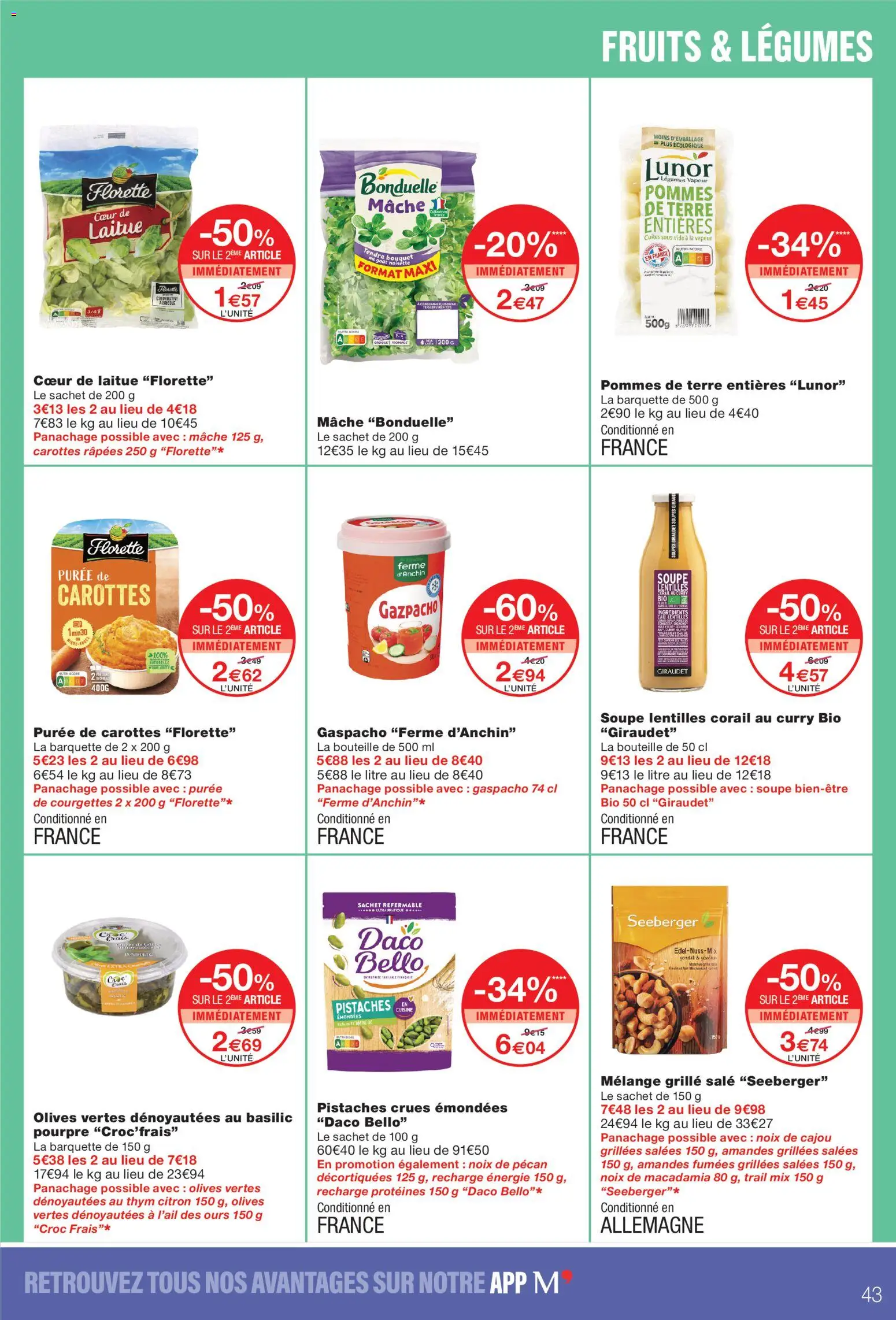 Prévisualisation de Monoprix catalogue du magasin Monoprix formulaire valide 08/09/2026 - Fruits, Lentilles, Carottes, Mâche, Bouteille, Soupes, Gazpacho, Amandes grillées