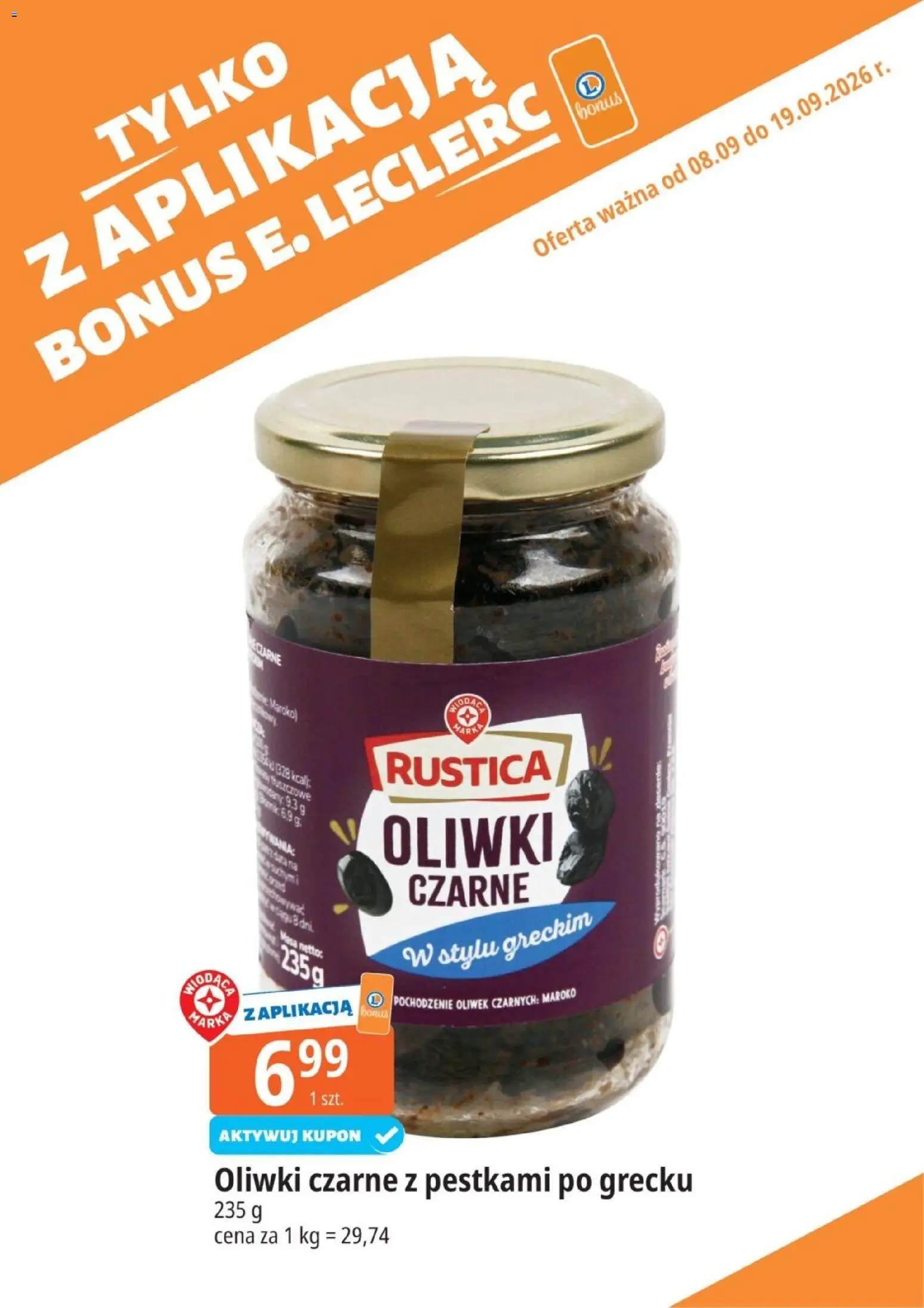 Pogląd gazetki "E.Leclerc gazetka - Tylko Z Aplikacją Bonus" ze sklepu E.Leclerc ważnej od 08.09.2026