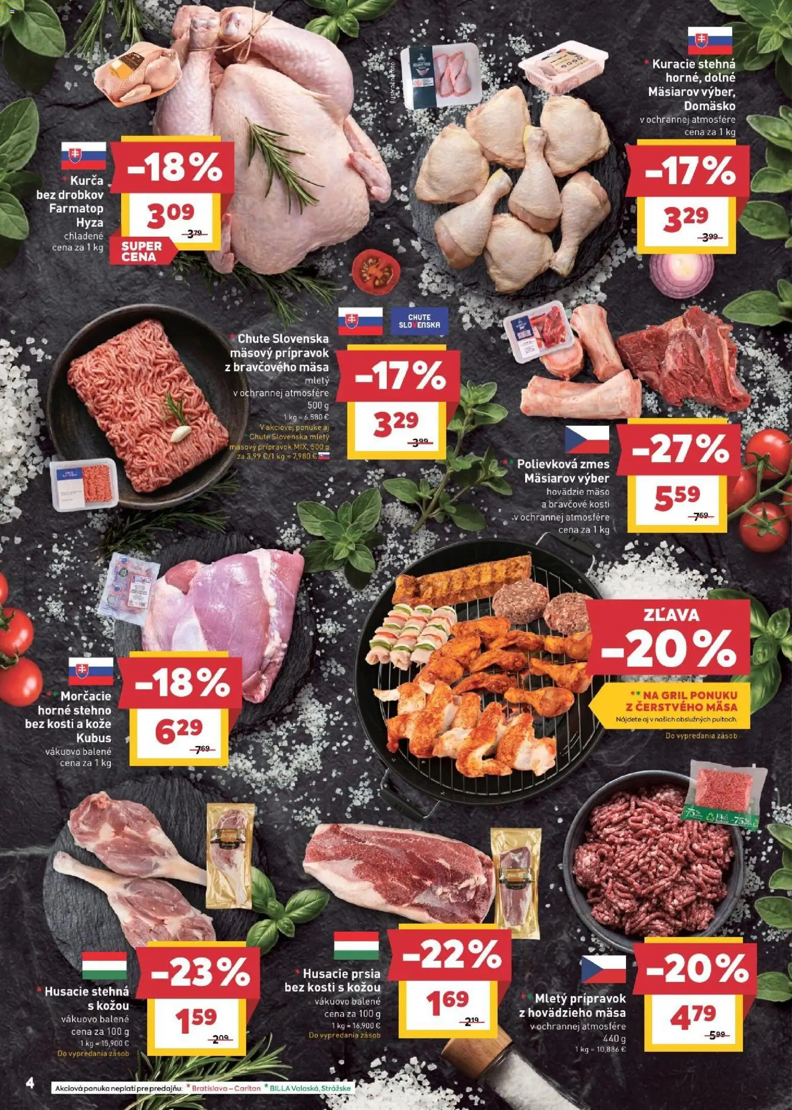 Náhľad Billa letáku platného od 16.09.2026 - Mäso, Klobása, Šunka, Párky, Bravčové mäso, Pena, Saláma