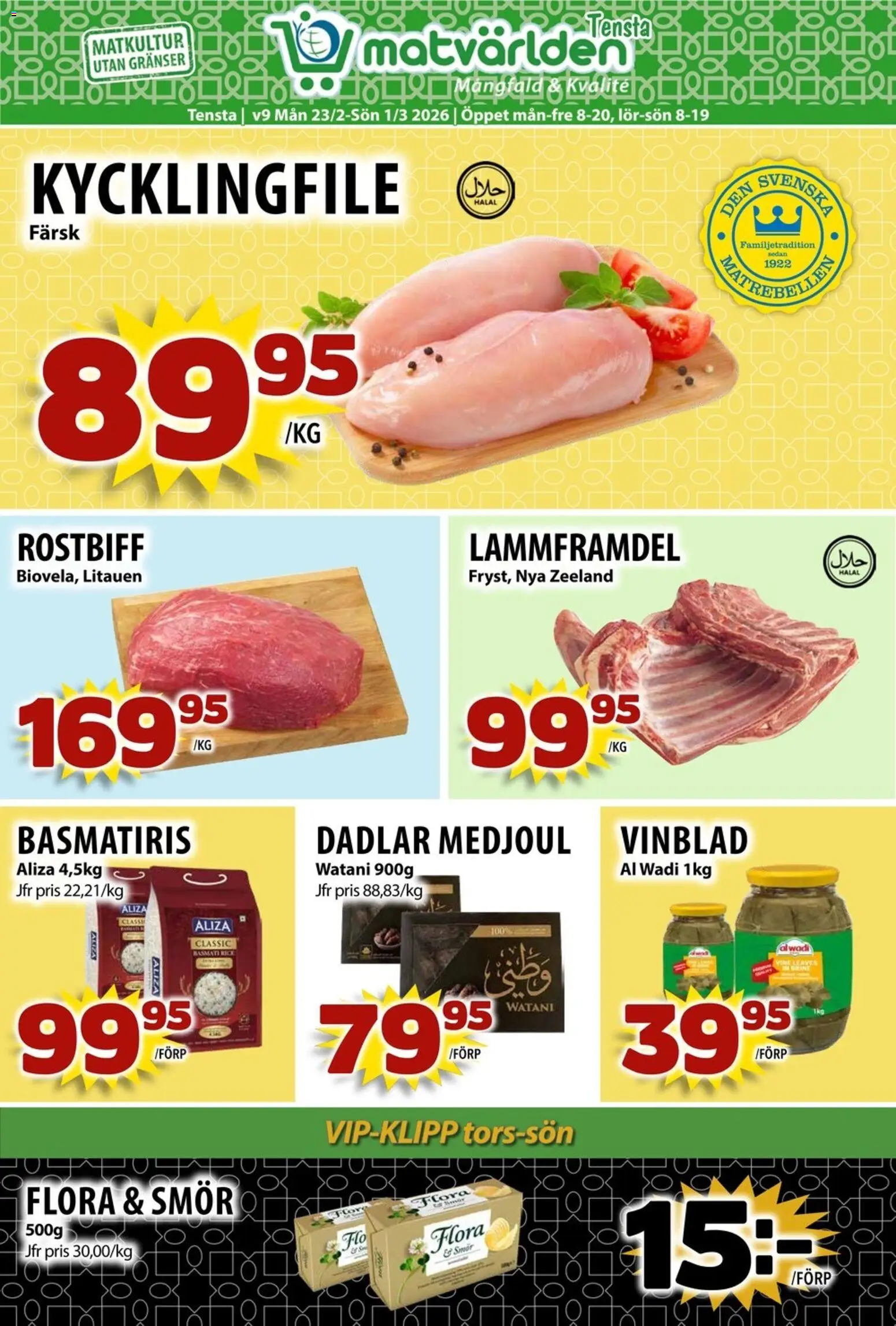 Förhandsgranska reklamblad Aktuella reklamblad Matvärlden från butik Matvärlden gäller från 23/02/2026
