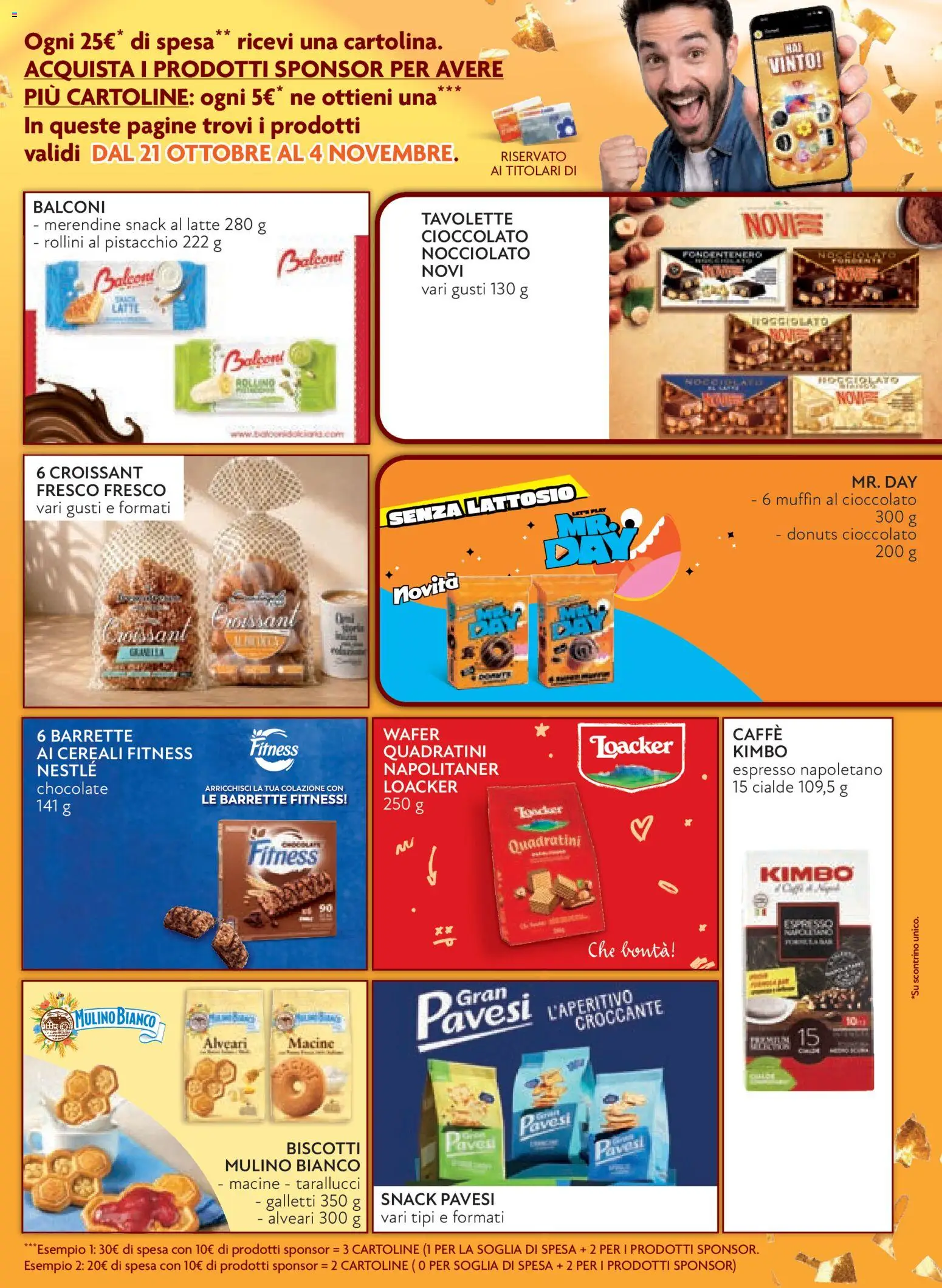 Anteprima dell'opuscolo Conad volantino Margherita Lombardia dal negozio Conad valido da 21/10/2026 - Latte, Muffin, Cioccolato, Cereali, Cialde, Kimbo, Merendine, Senza lattosio