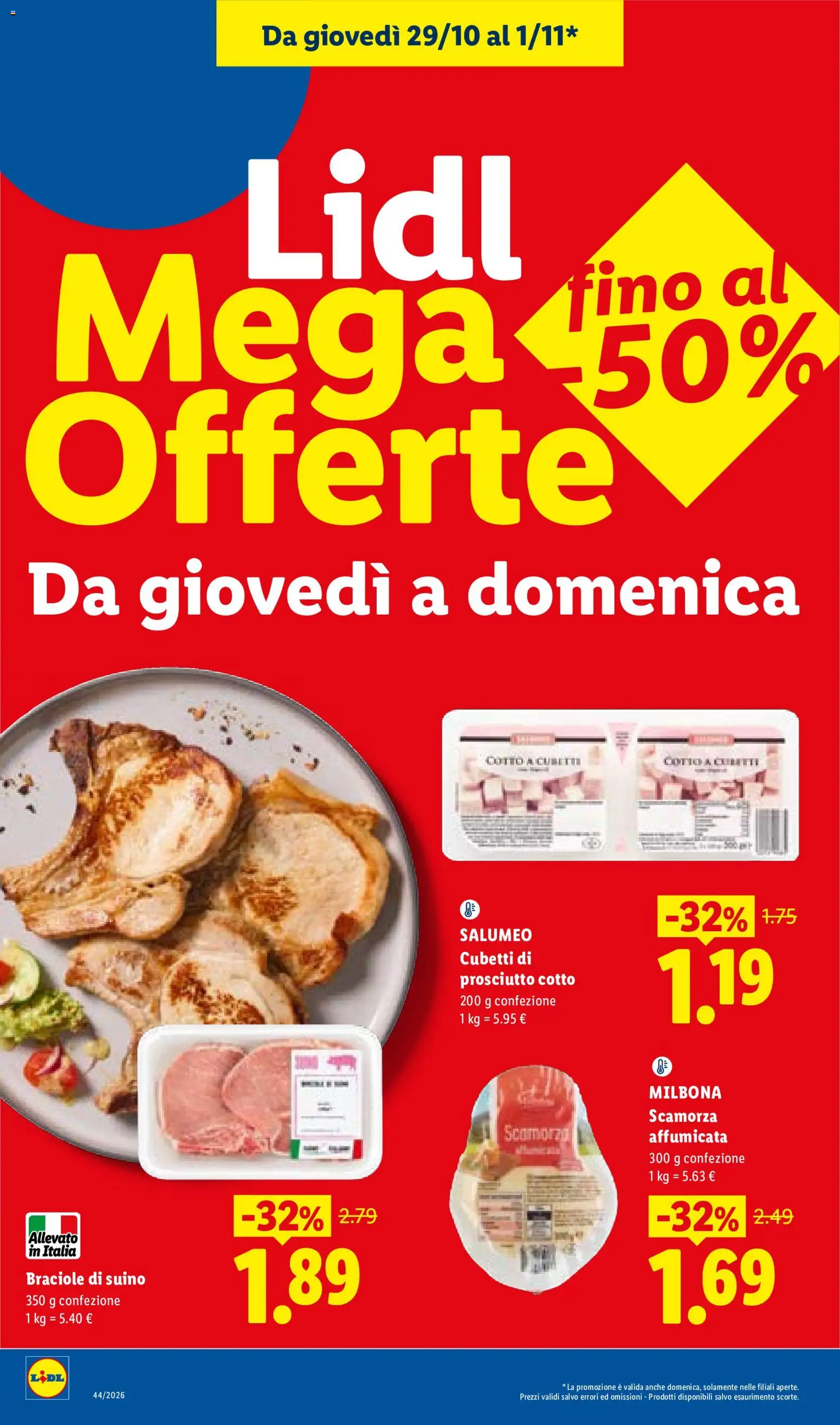 Anteprima dell'opuscolo Lidl volantino Roma dal negozio Lidl valido da 29/10/2026 - Prosciutto, Prosciutto Cotto, Suino