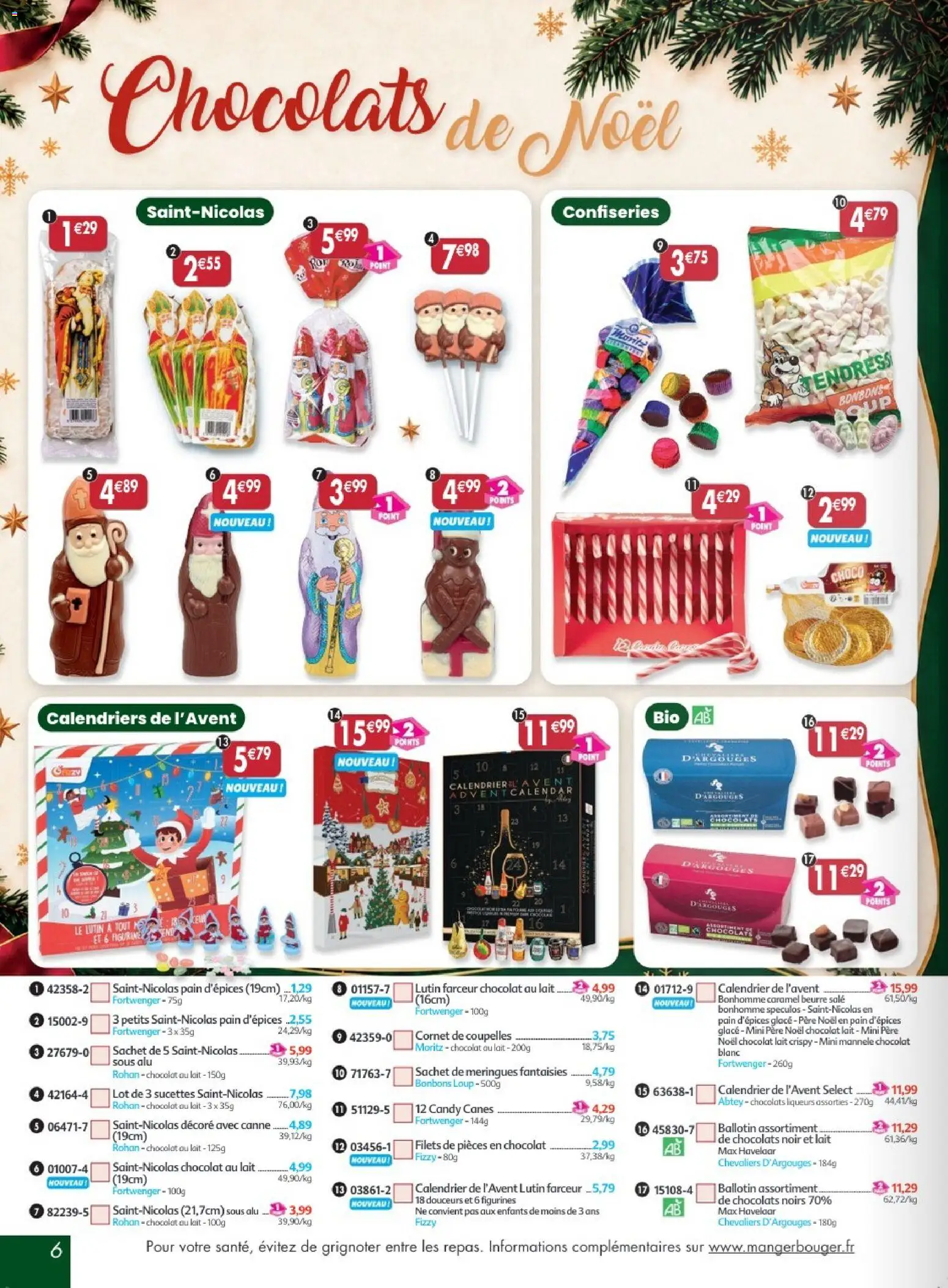 Prévisualisation de Maximo catalogue epicerie du magasin Maximo formulaire valide 26/10/2026 - Calendrier, Chocolat, Meringues, Figurines, Confiseries, Sucettes, Spéculos, Calendrier de l'avent
