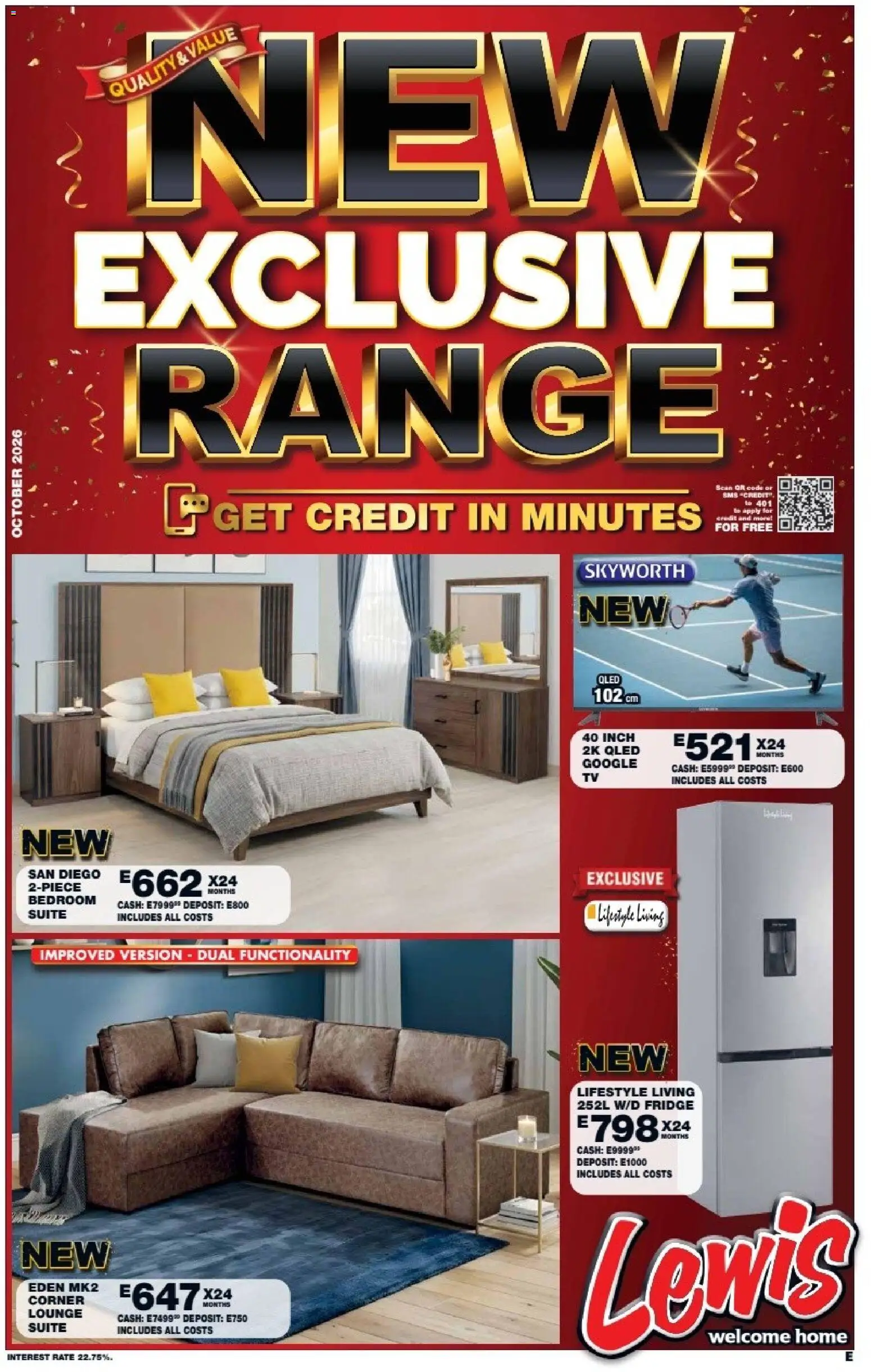 Preview of Lewis Stores flyer valid from 05/10/2026 - Fridge, Lounge suite