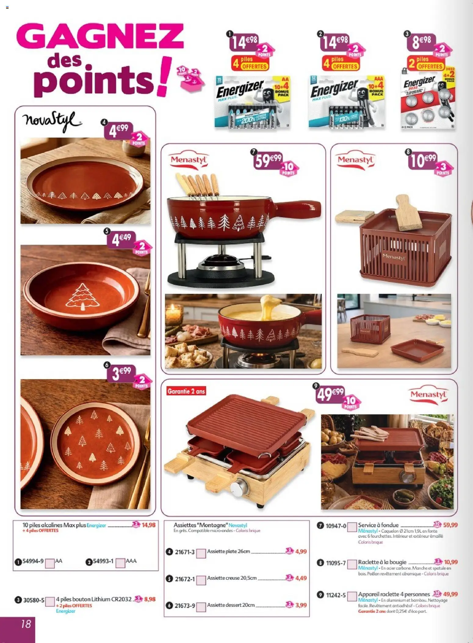 Prévisualisation de Maximo catalogue epicerie du magasin Maximo formulaire valide 26/10/2026 - Raclette, Dessert, Assiette, Brique, Piles, Spatule, Piles bouton, Raclette a la bougie
