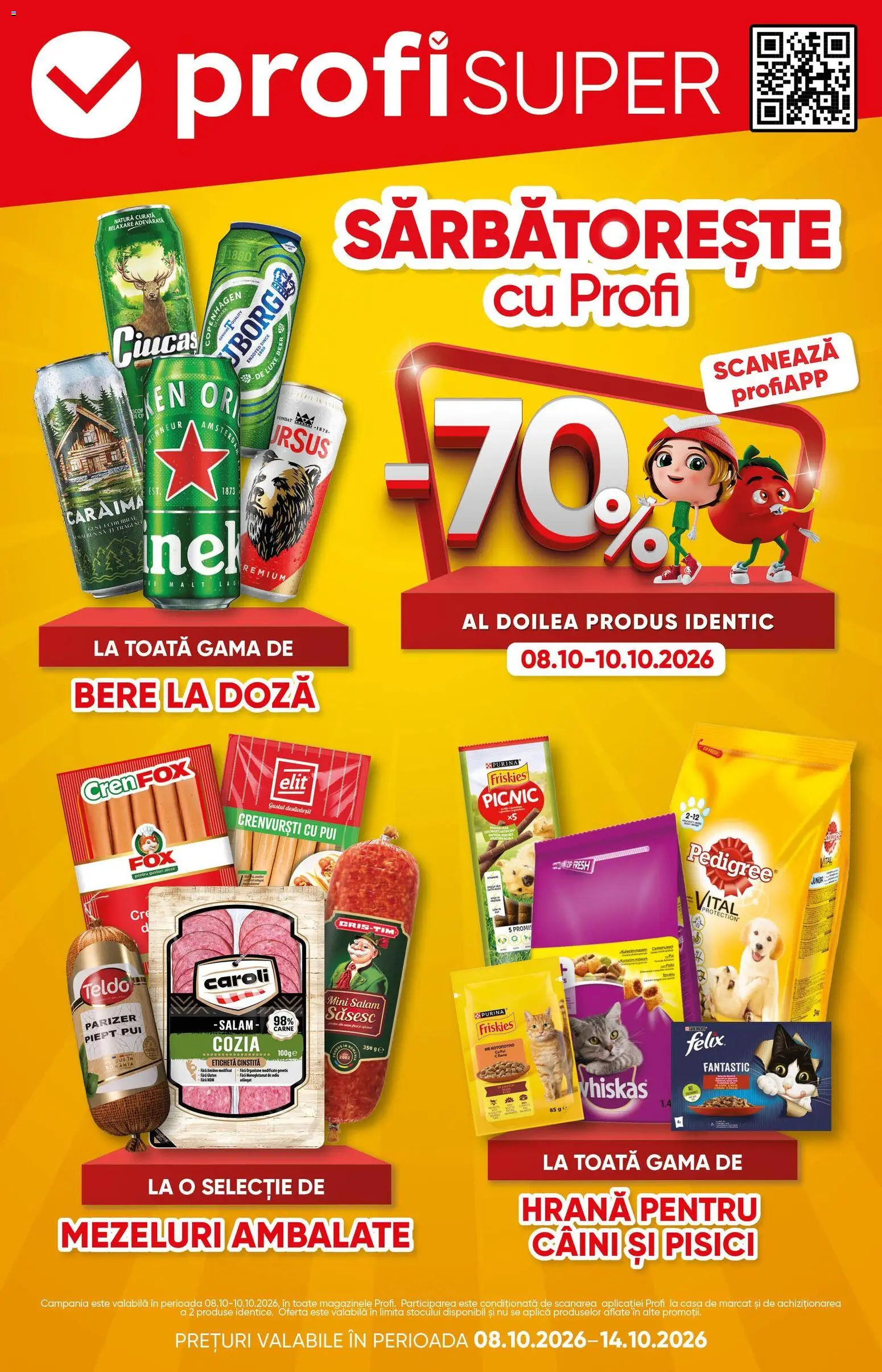 Previzualizarea de cataloage: Profi Profi Catalog valabil de la 08.10.2026 - Bere, Fox, Pui, Ursus, Crenvurști, Aplică, Hrană pentru câini, Hrană pentru pisici