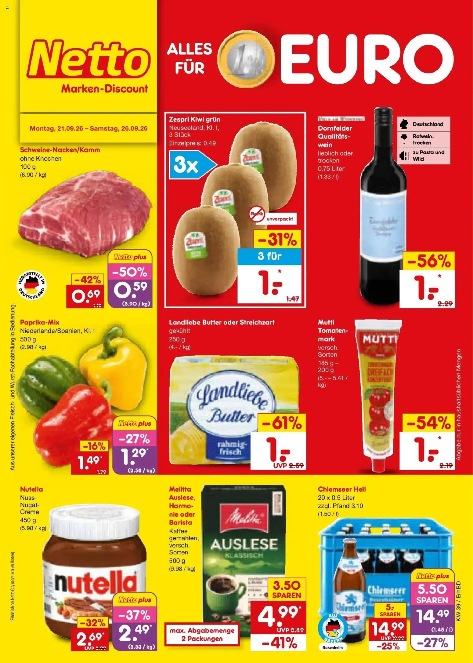 Vorschau von dem Prospekt des Geschäftes Netto Marken-Discount, gültig ab dem 21.09.2026
