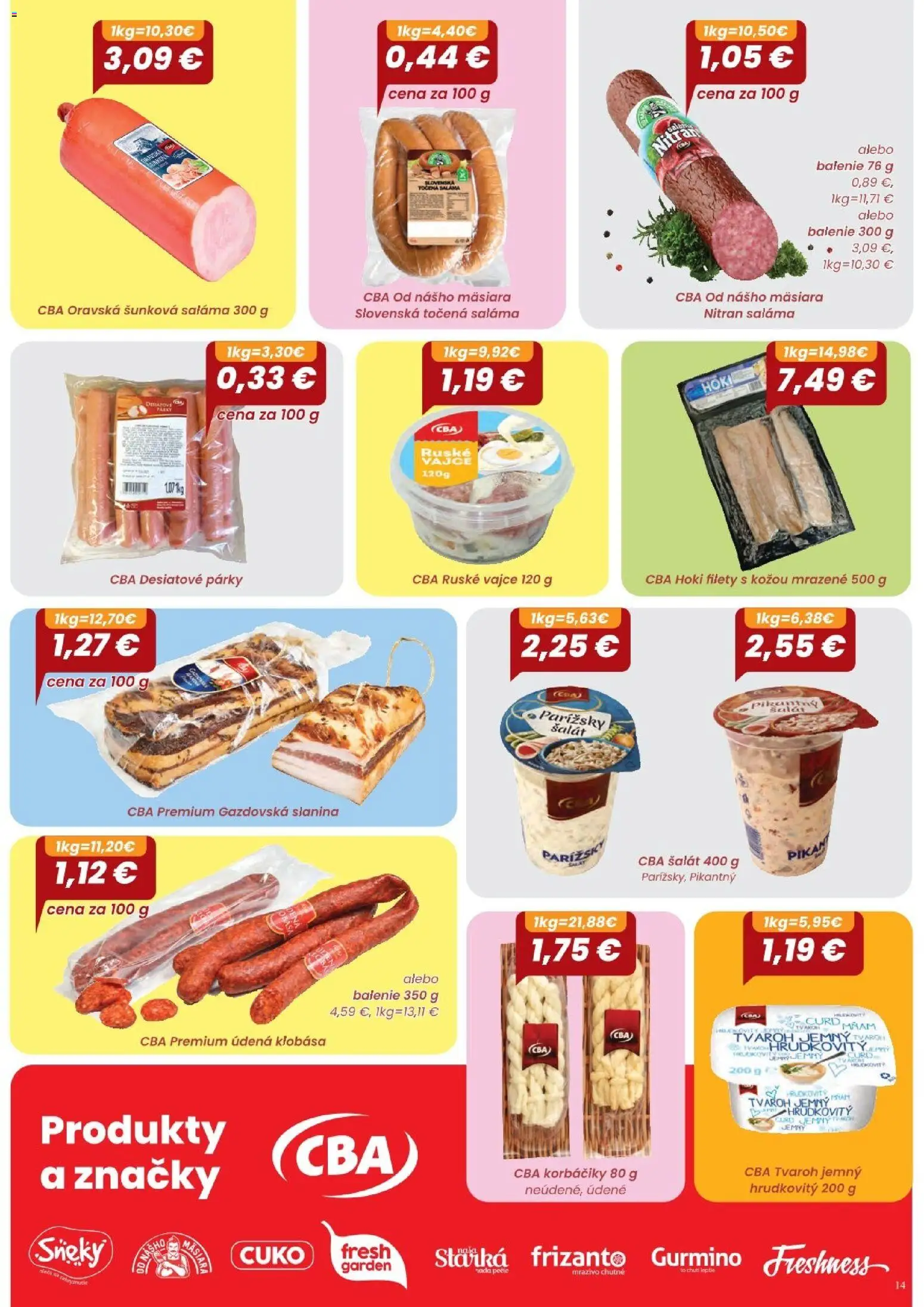 Náhľad Sintra letáku platného od 01.10.2026 - Tvaroh, Šalát, Klobása, Slanina, Párky, Saláma, Korbáčiky