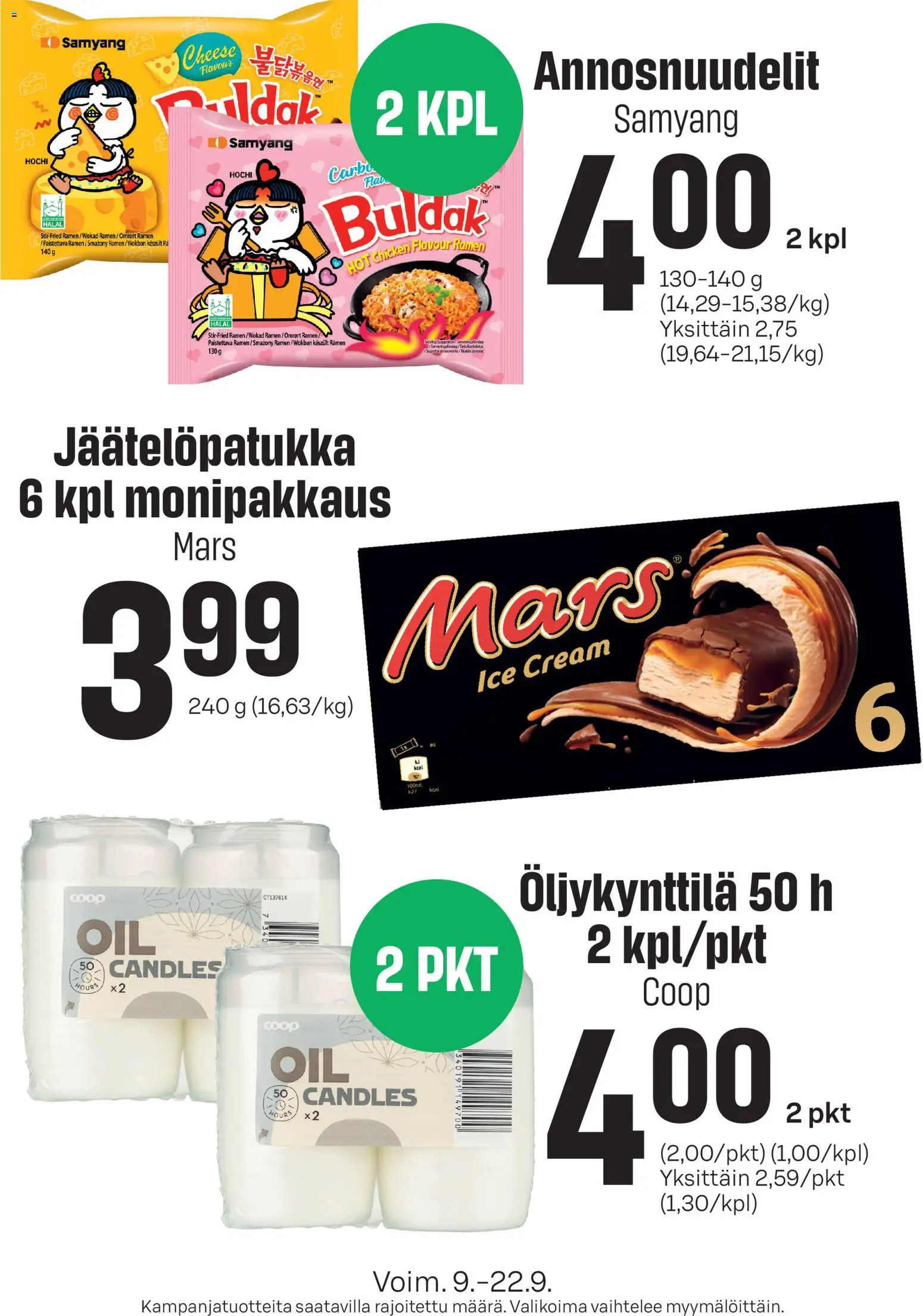 Kaupan Sale Sale tarjoukset esikatselu, voimassa 09/09/2026
