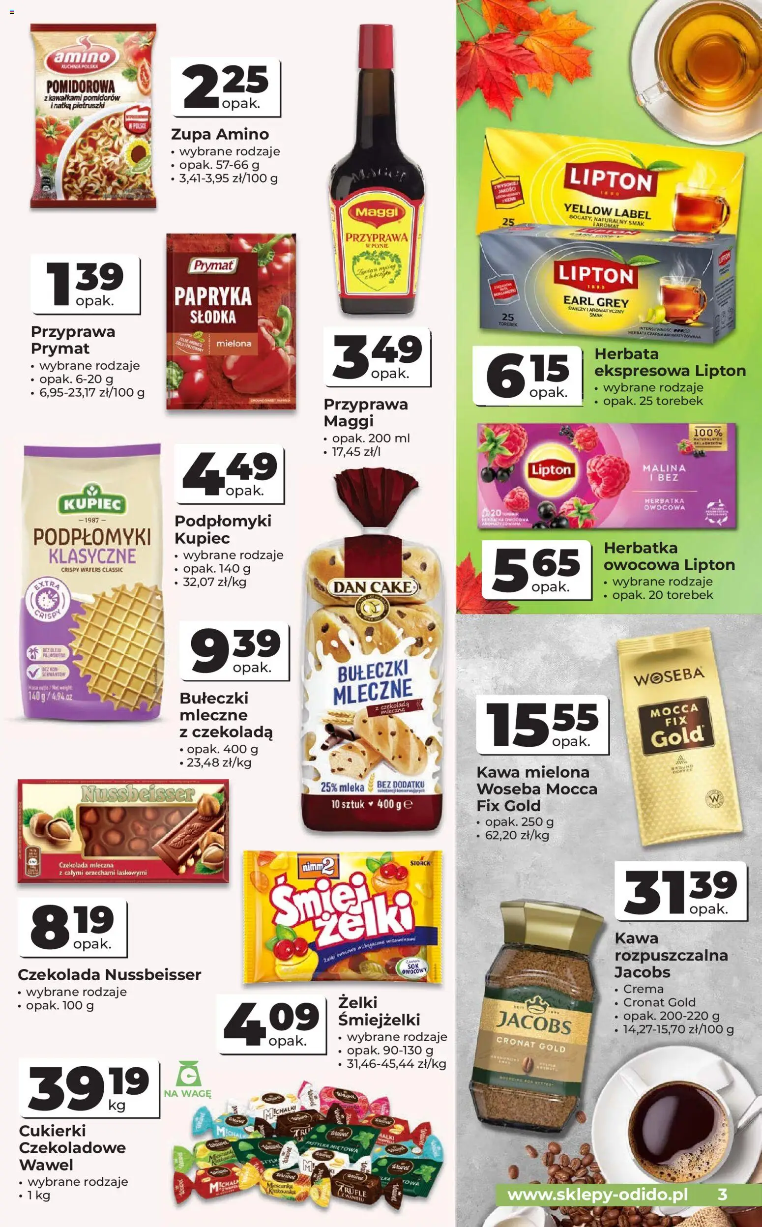 Pogląd gazetki "Odido gazetka" ze sklepu Odido ważnej od 28.10.2026 - Herbata, Czekolada, Jacobs, Natka pietruszki, Earl Grey, Maggi, Kawa mielona, Czekolada mleczna