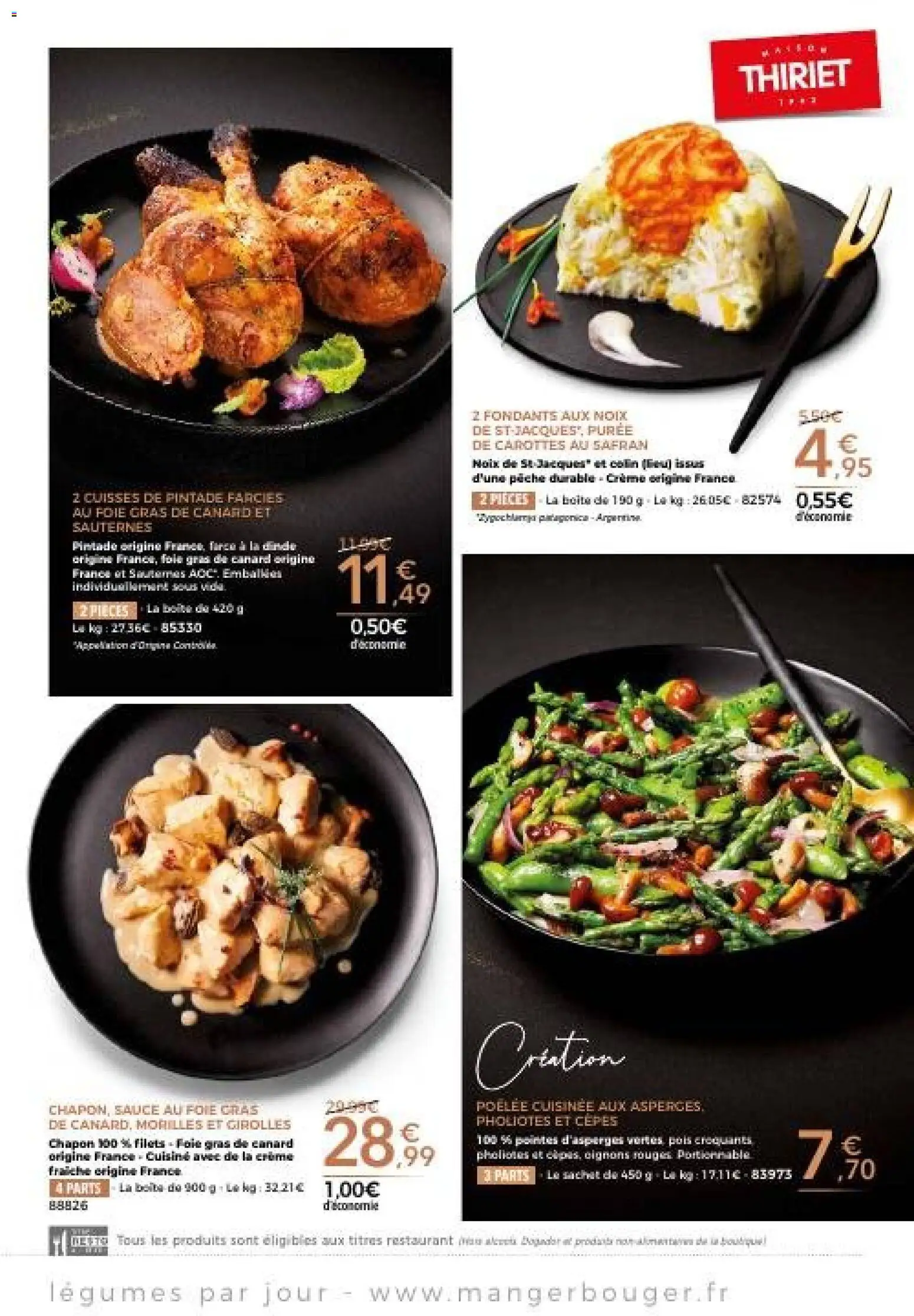 Prévisualisation de Thiriet catalogue du magasin Thiriet formulaire valide 26/10/2026 - Safran, Foie gras, Pêche, Foie, Pintade, Oignons, Crème, Pois