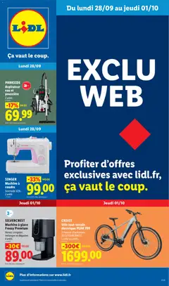 Prévisualisation de LIDL catalogue les bonnes affaires Exclu Web du magasin LIDL formulaire valide 28/09/2026