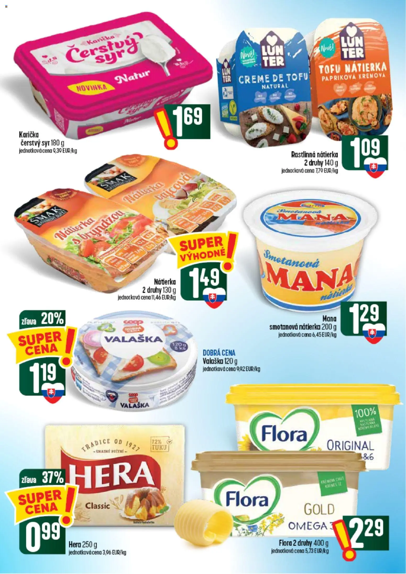 Náhľad COOP Jednota letáku platného od 10.09.2026 - Syr, Omega, Tofu, Flora, Hera, Nátierka, Rastlinná nátierka
