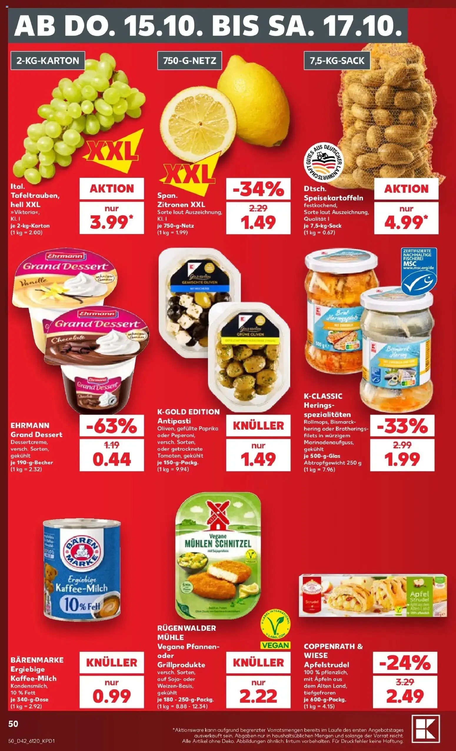 Vorschau von dem Prospekt des Geschäftes Kaufland, gültig ab dem 12.10.2026 - Schnitzel, Äpfel, Paprika, Zitronen, Mühle, Hering, Vanille, Spezialitäten